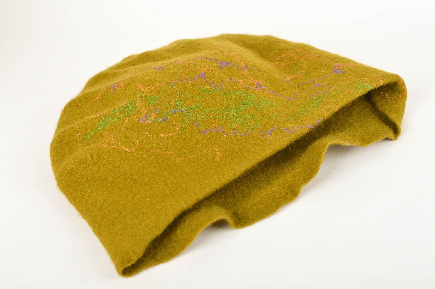 Gorro tejido de lana hecho a mano ropa para mujeres regalo original Oliva foto 2
