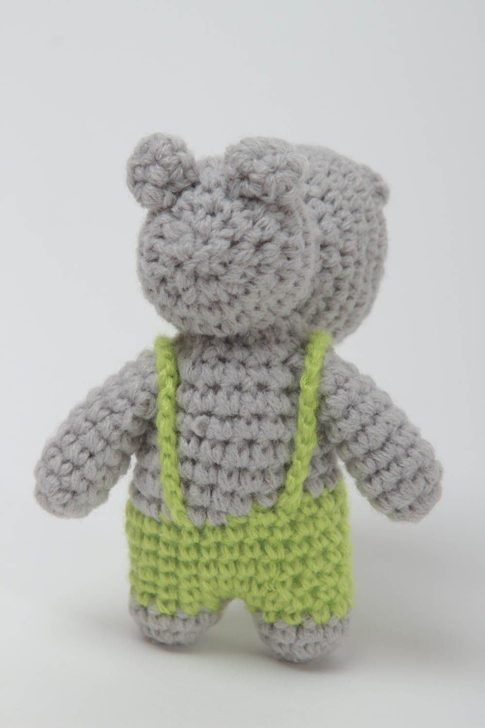 Juguete artesanal tejido peluche para niños regalo original Hipopótamo
 foto 4