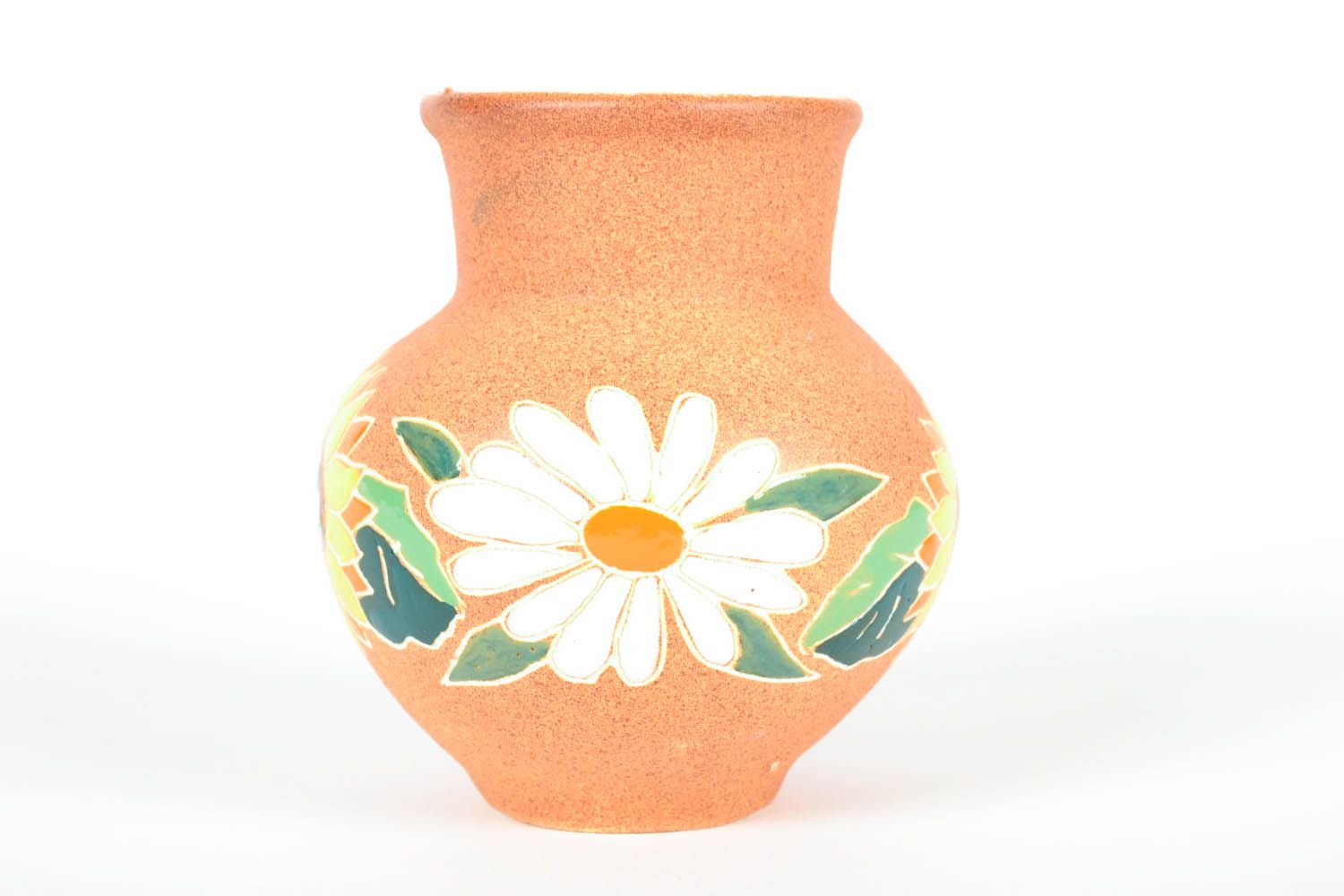 Ceramic hand-painted sunflower 40 oz vase, milk jar with no handle 5, 1 lb photo 4