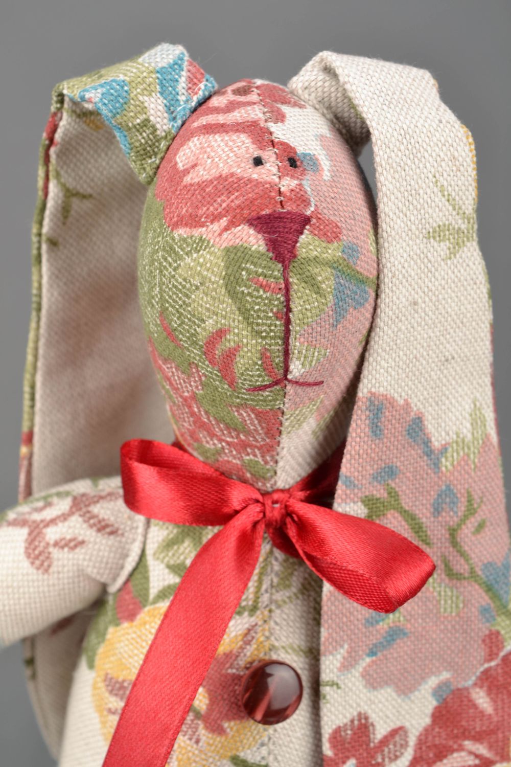 Designer fabric soft toy hare photo 3