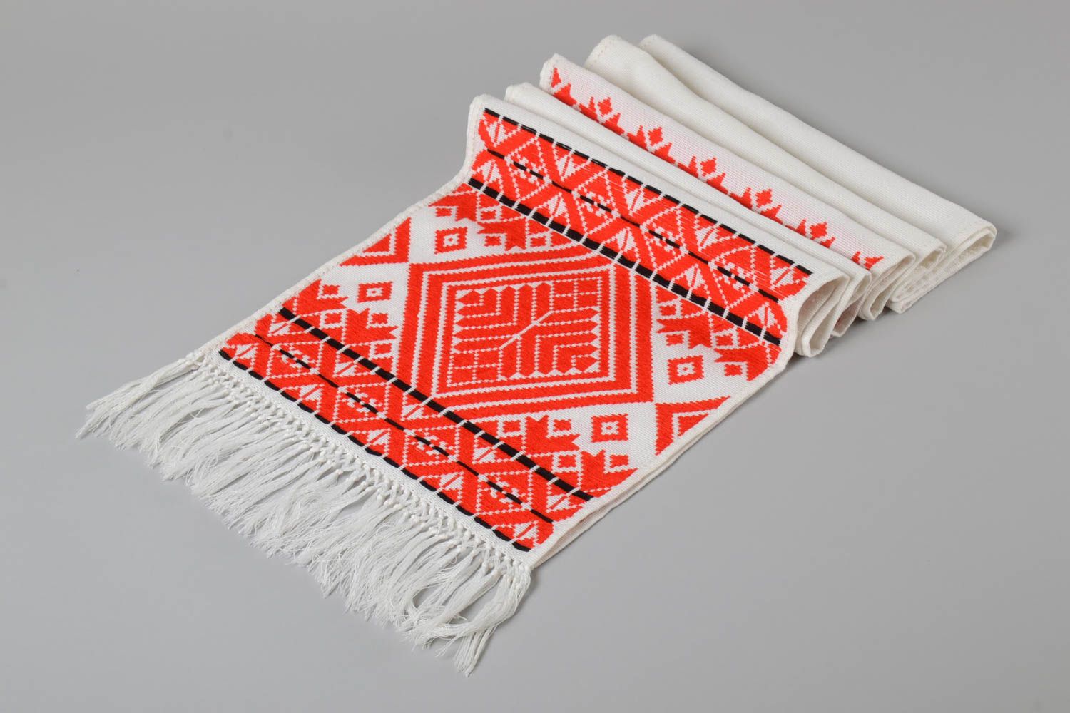 Unique handmade embroidered cotton towel designer engagement gift ethnic decor photo 2