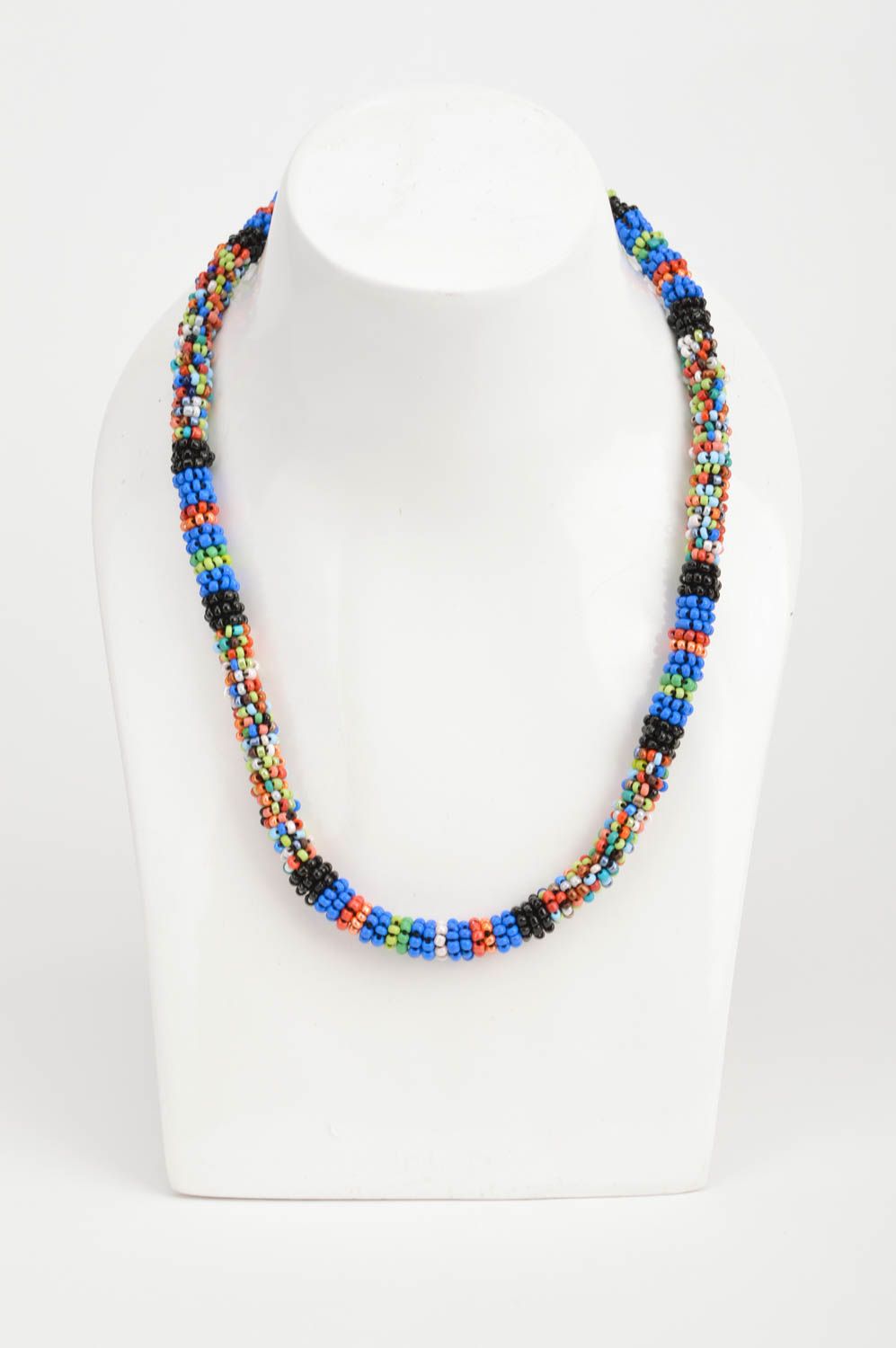 Collier en perles de rocaille chinoises fait main multicolore accessoire stylé photo 1