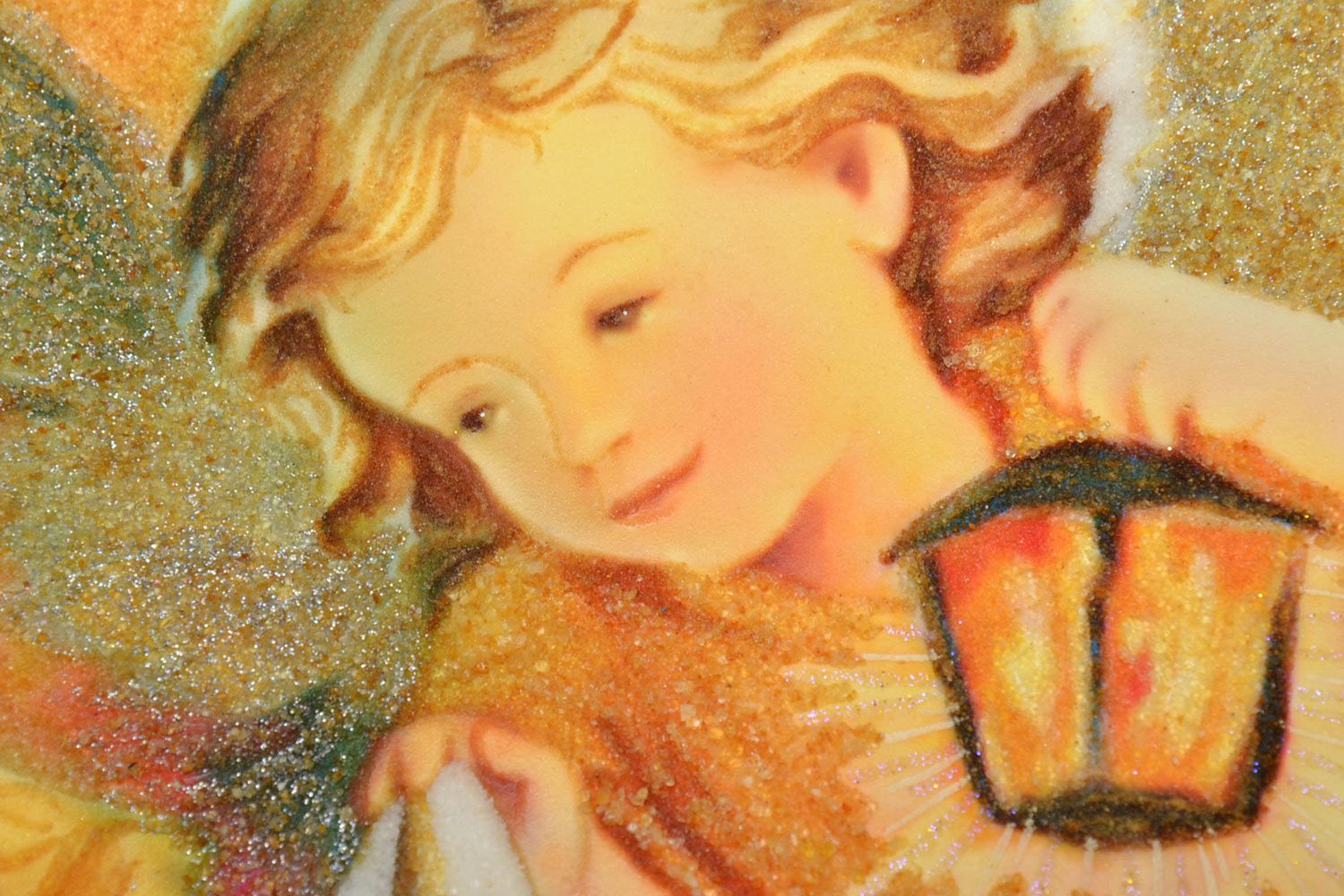 Amber decorated wall painting Angel photo 3