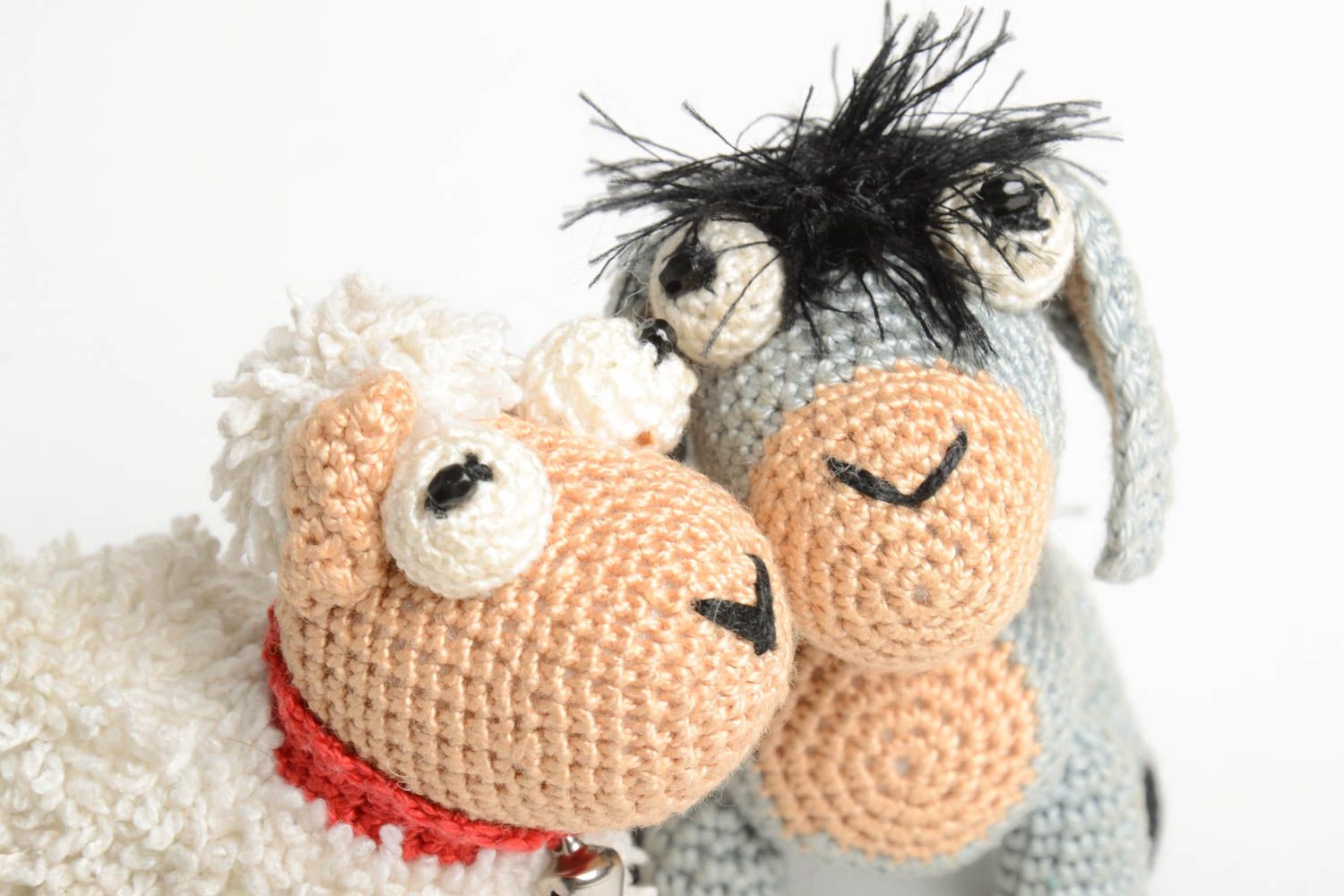 Kleine Kuscheltiere handmade Stoff Tiere Stoff Spielzeuge Esel und Schaf Set foto 3