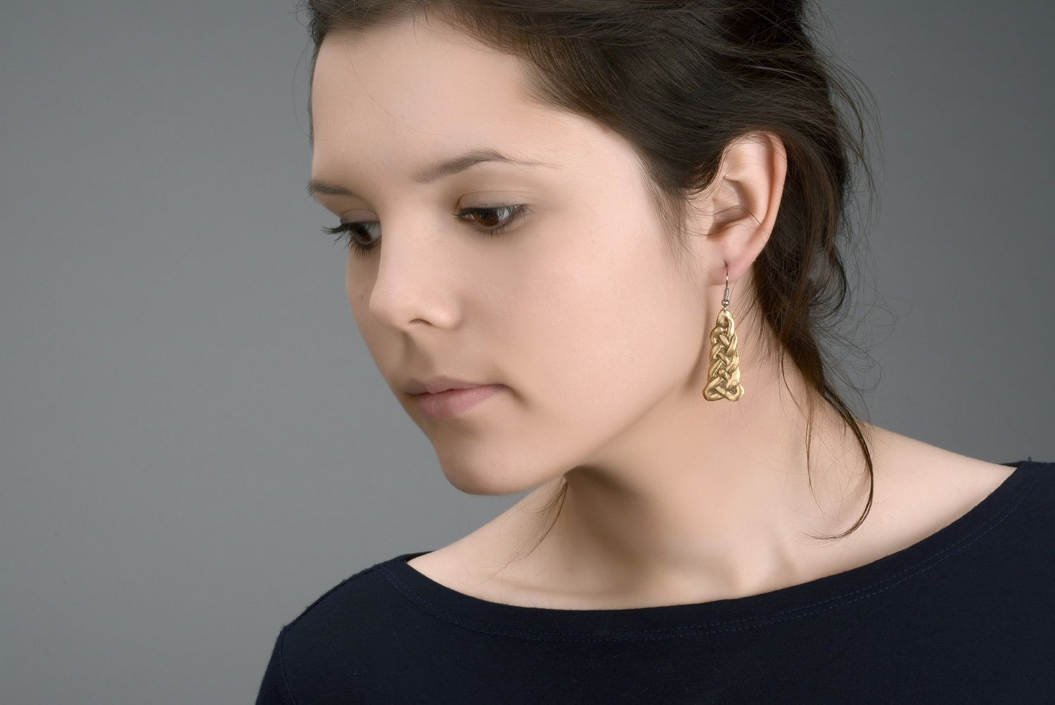Earringas made of brass with gilding photo 4