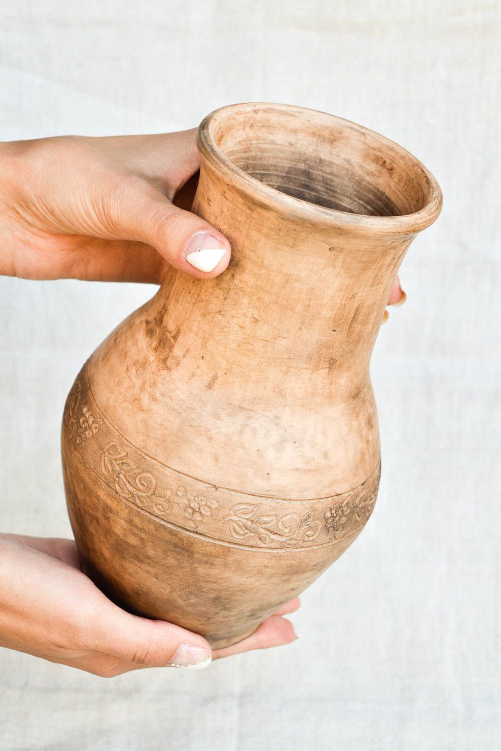 Handgefertigt Keramik Krug Keramik Geschirr originelles Geschenk in Hellbraun foto 2