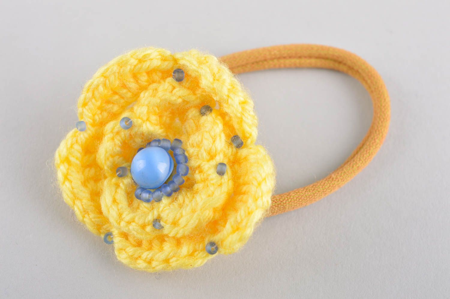 Handmade crocheted scrunchy hair accessories flower barrette present for girl photo 2