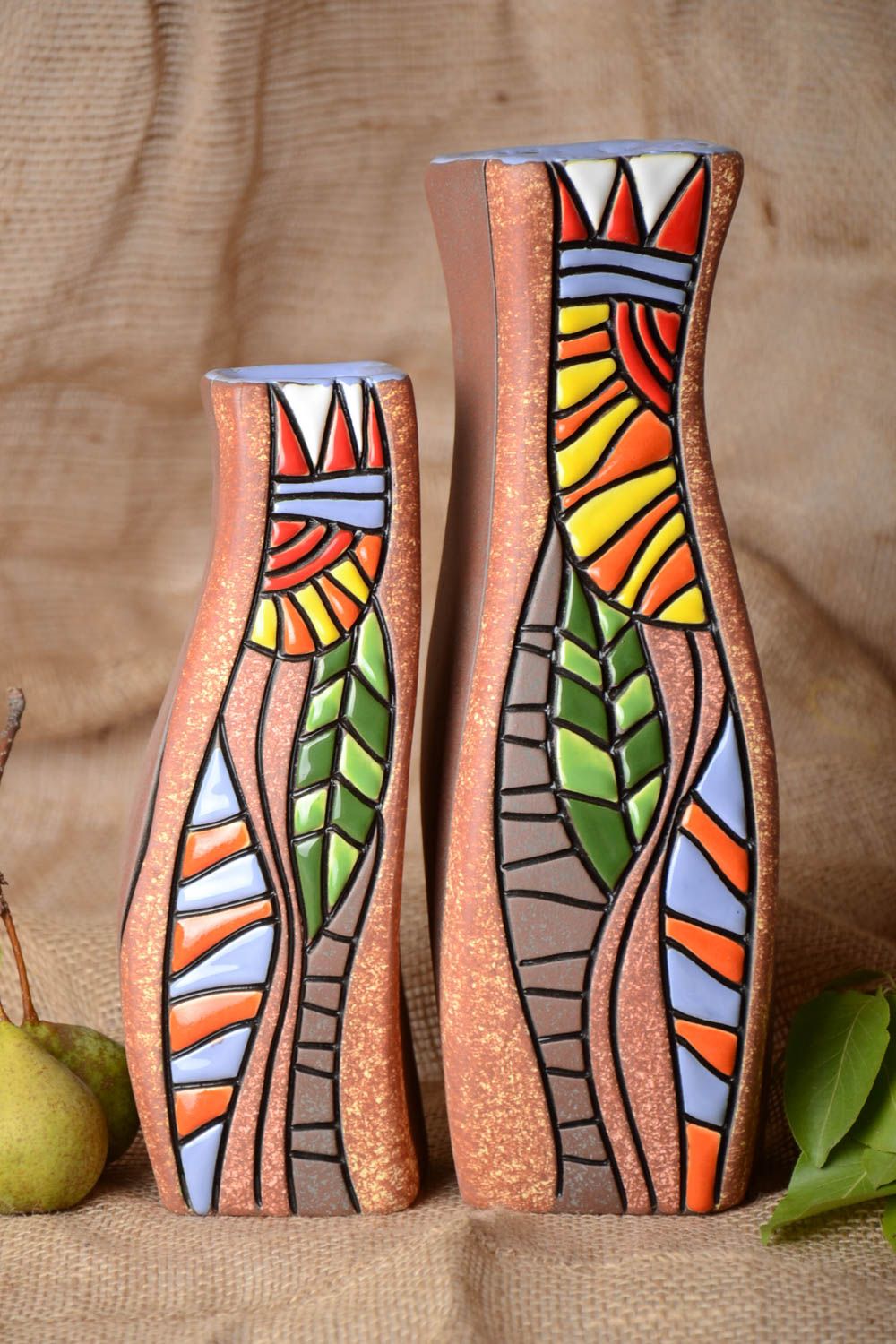 Handgemachte Keramik Vasen Haus Deko Wohnzimmer Deko Geschenk für Frauen bunt foto 1