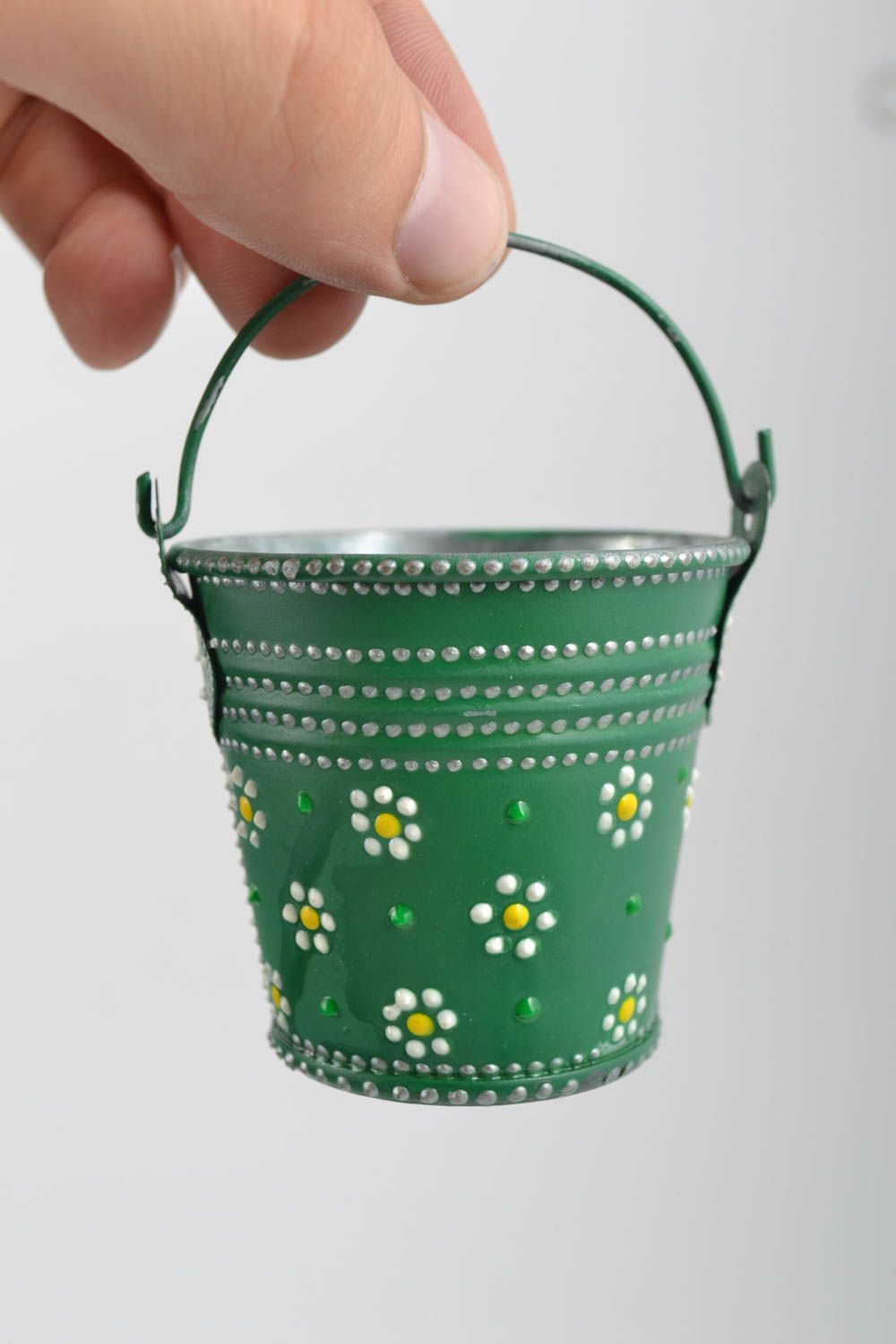 Beautiful handmade decorative bucket painted bucket home design gift ideas photo 4