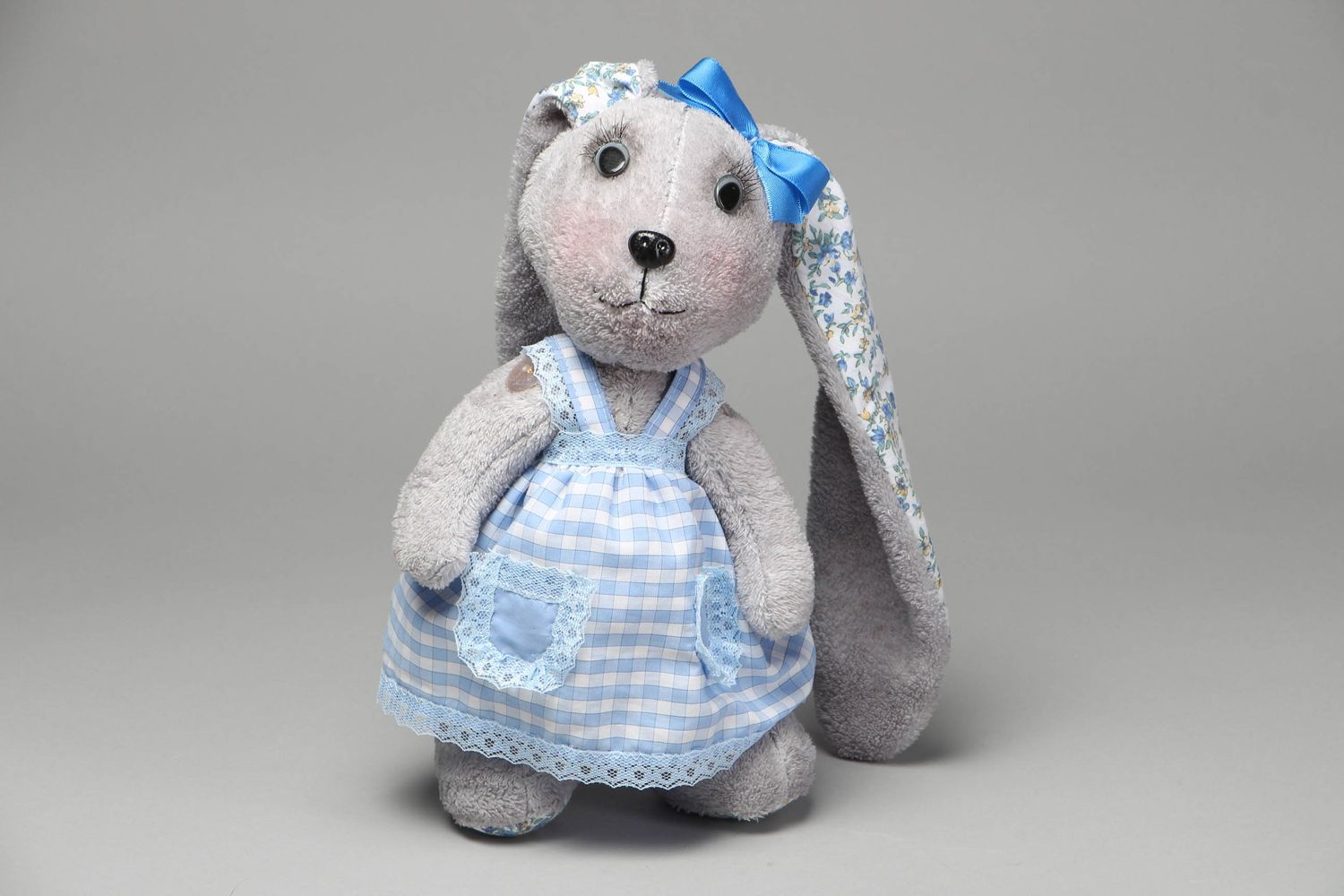 Handmade fabric soft toy Bunny photo 1