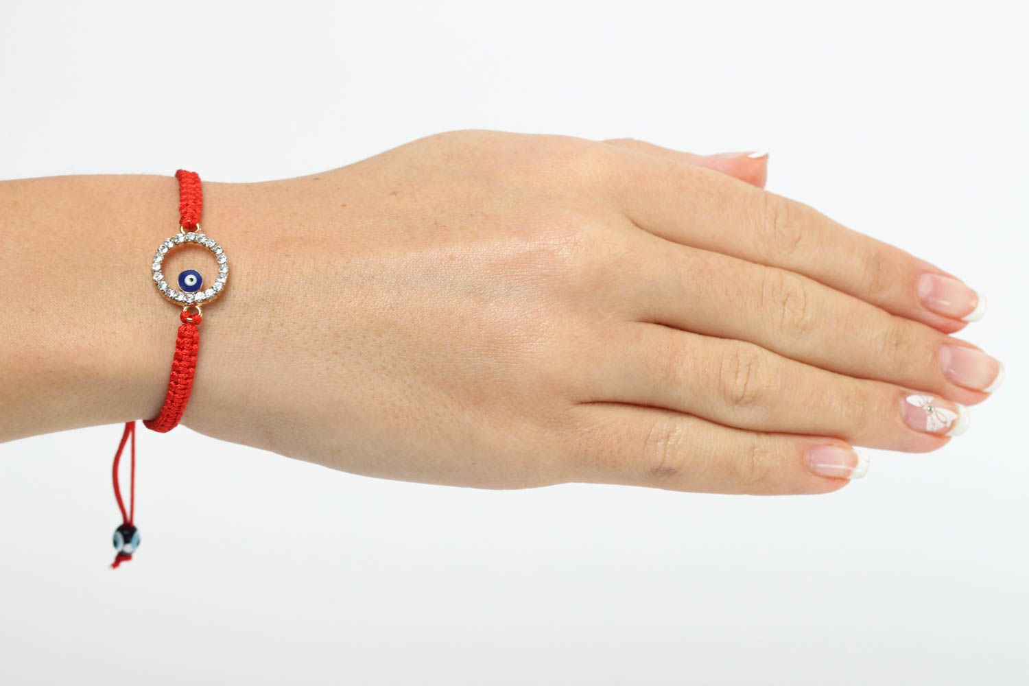 Bracelet en fils Bijou fait main rouge tressé fin design Accessoire femme photo 5