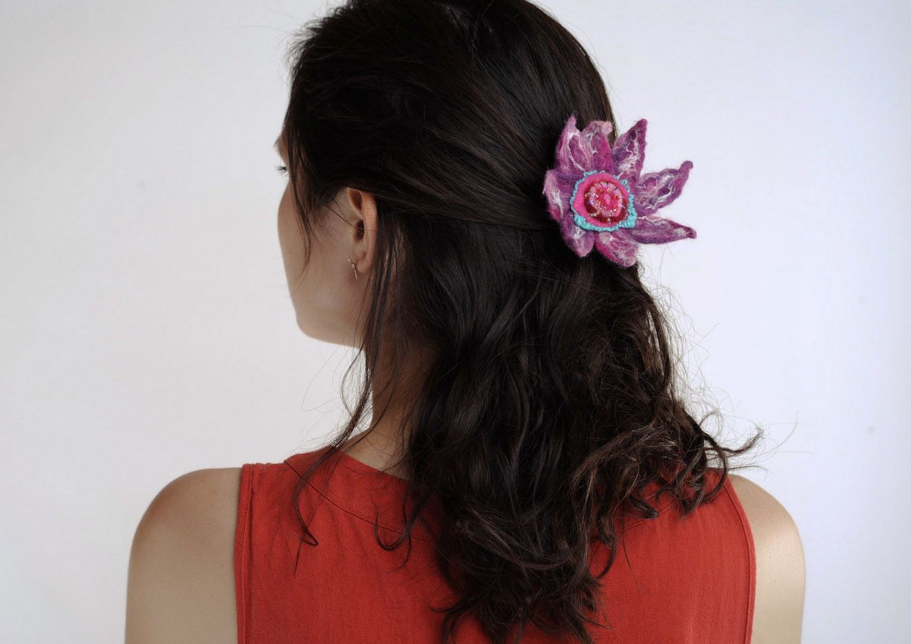 Brosche Haarspange Blume foto 2