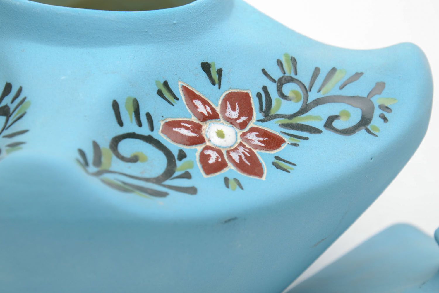 Beautiful blue ceramic sugar bowl photo 3