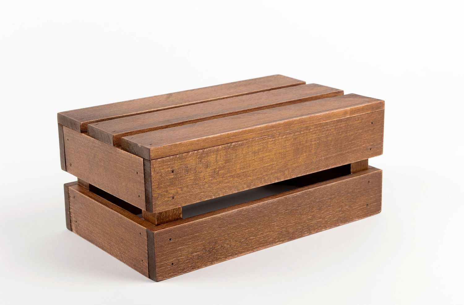 Panier rangement fait main Boîte en bois caisse design Déco maison originale photo 3