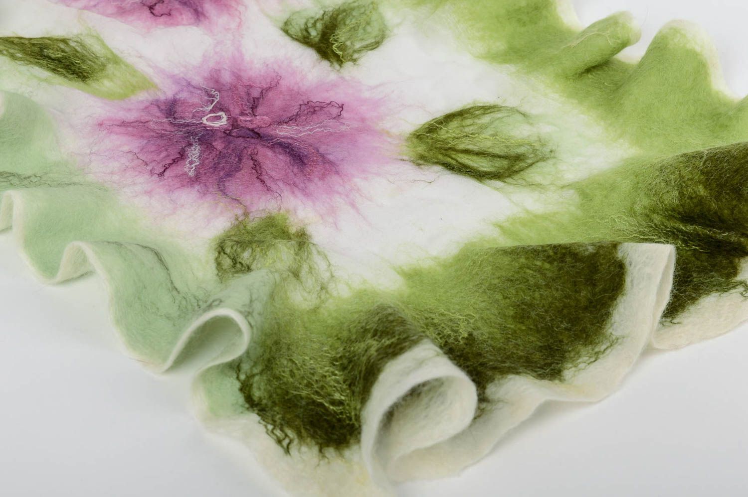 Handmade Damen Schal Blumen Schal Chiffon Wolle Seide Accessoires für Frauen foto 4