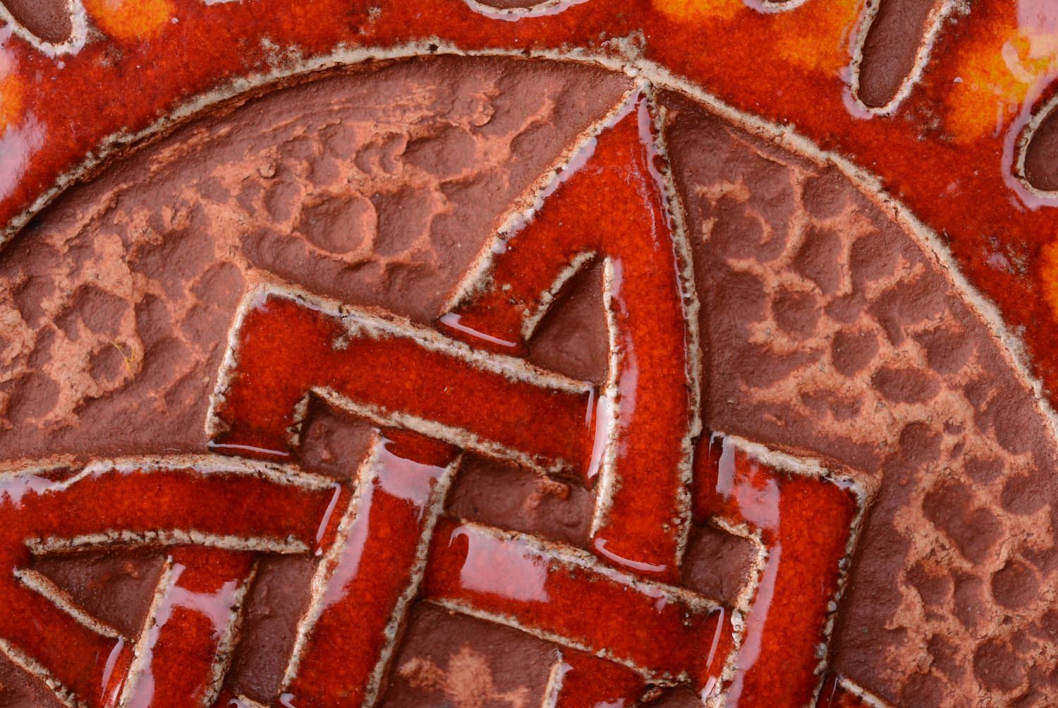 Pingente talismã de cerâmica com padrão de fogo coberto com esmalte Estrela da Rússia foto 5