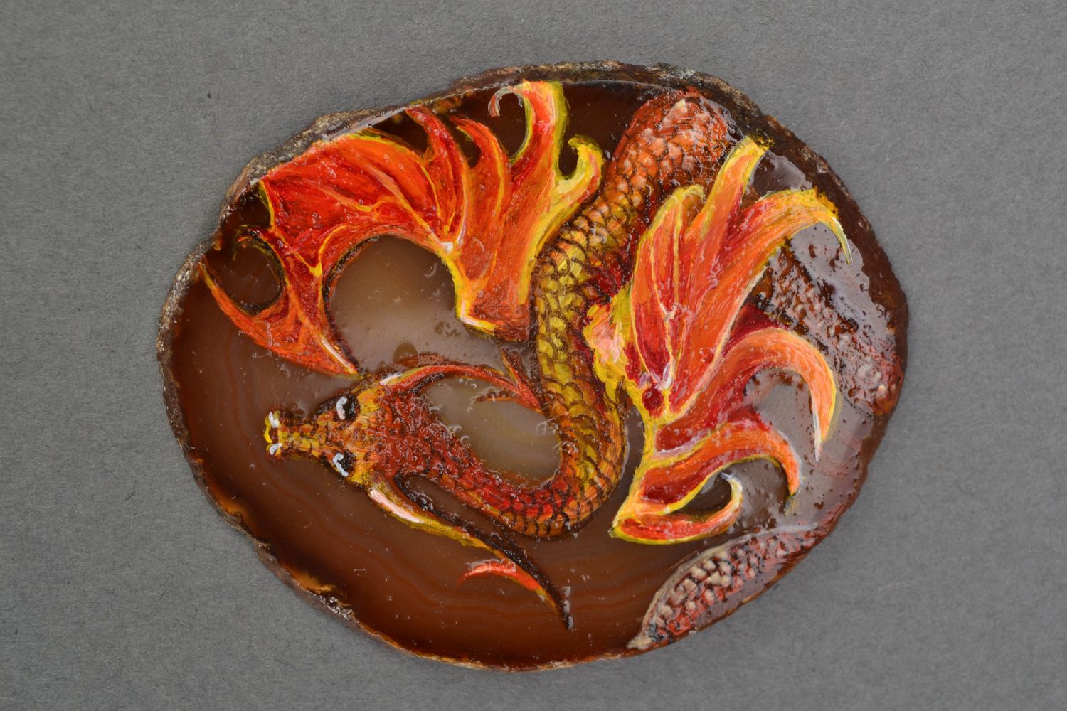 Sea stone with painting Dragon photo 1