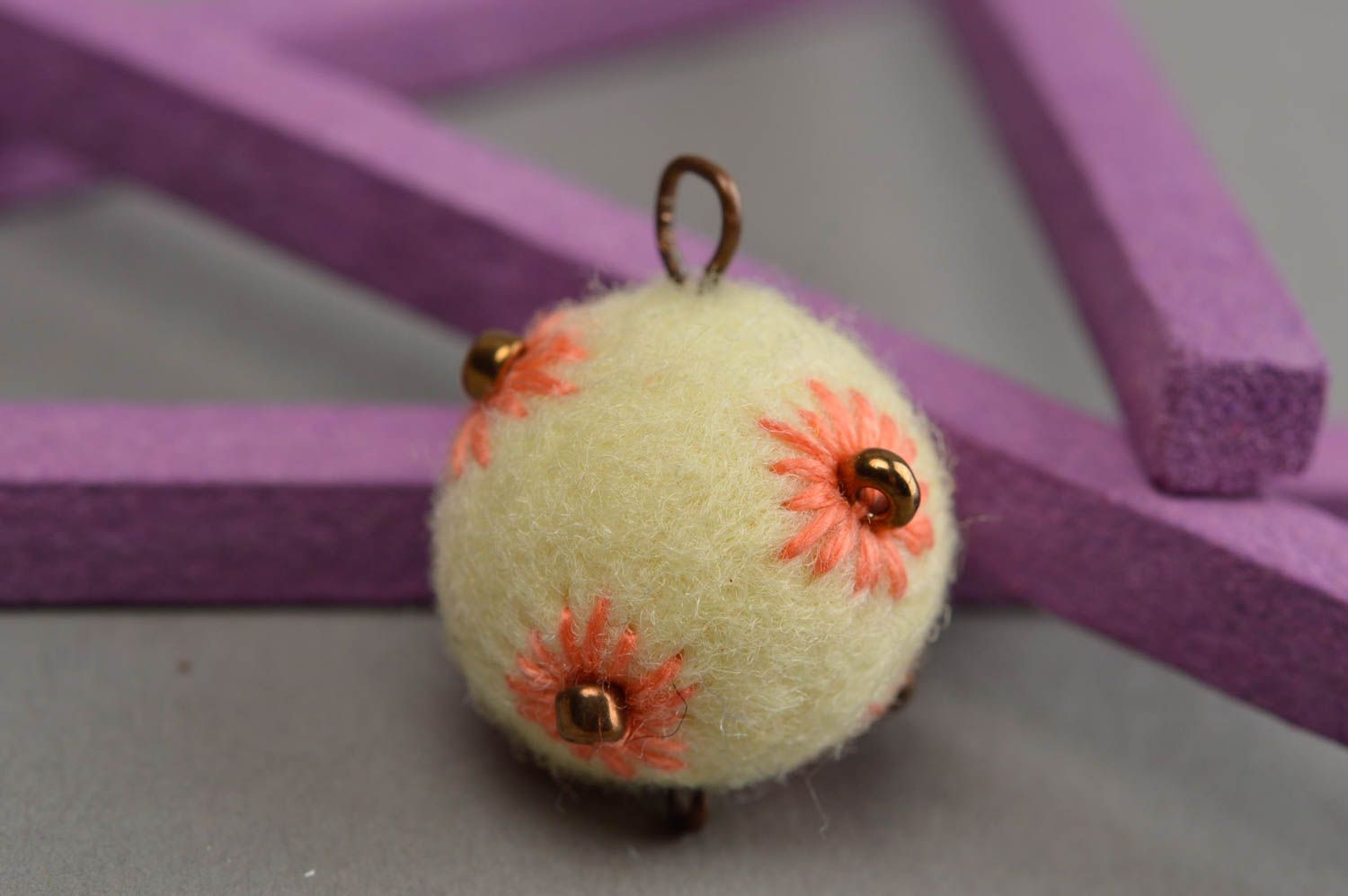 Beautiful handmade felted ball pendant fashion accessories gifts for her photo 3