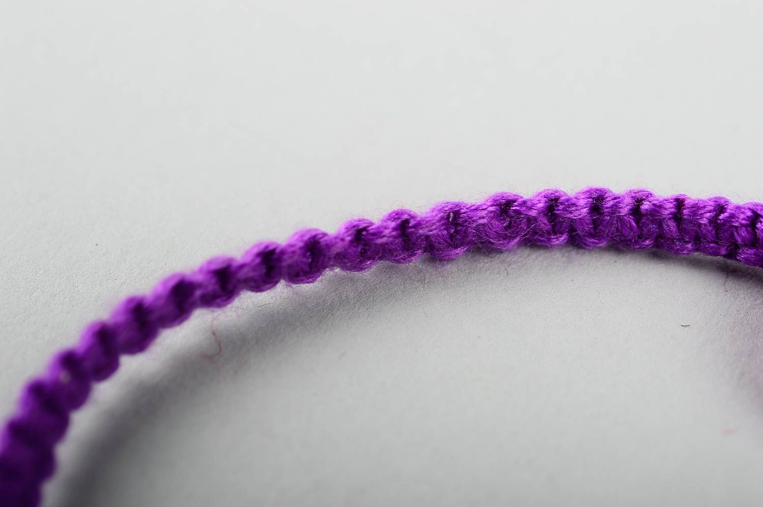 Handmade designer bright bracelet unusual textile bracelet lilac bracelet photo 5
