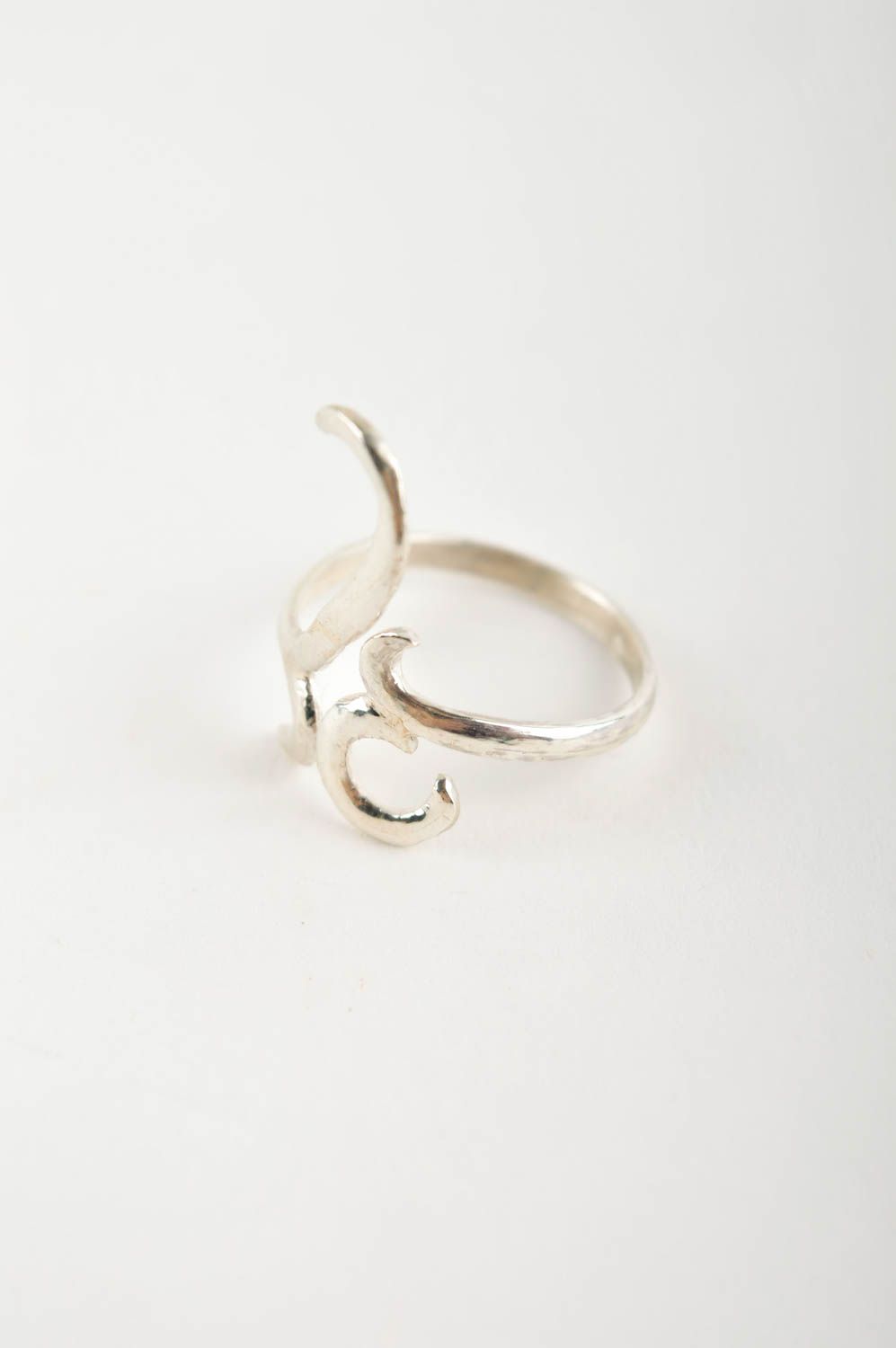 Кольцо из мельхиора кольцо ручной работы металлической украшение женское фото 2