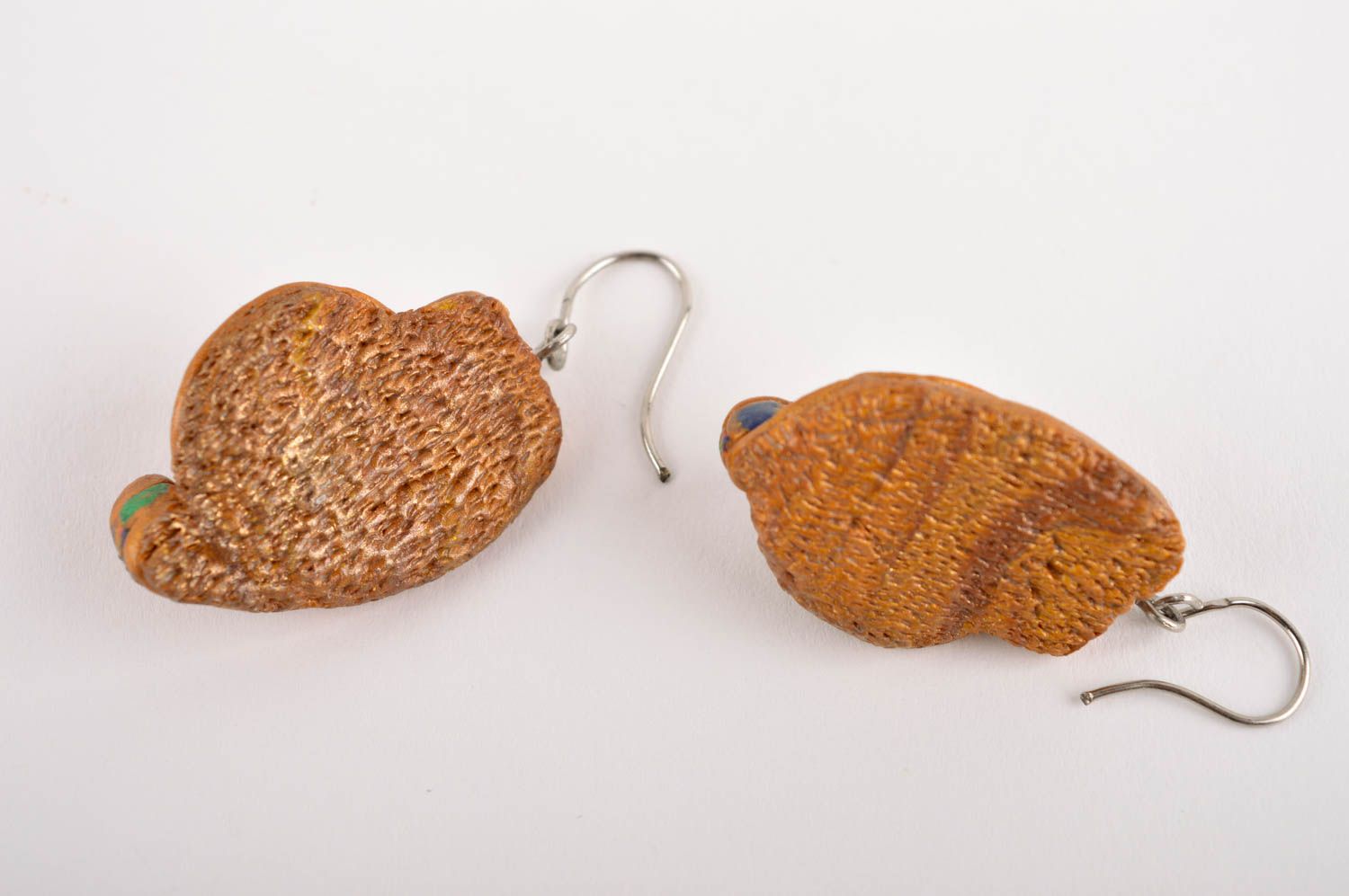 Модные серьги украшение ручной работы серьги из полимерной глины с бусинами фото 5