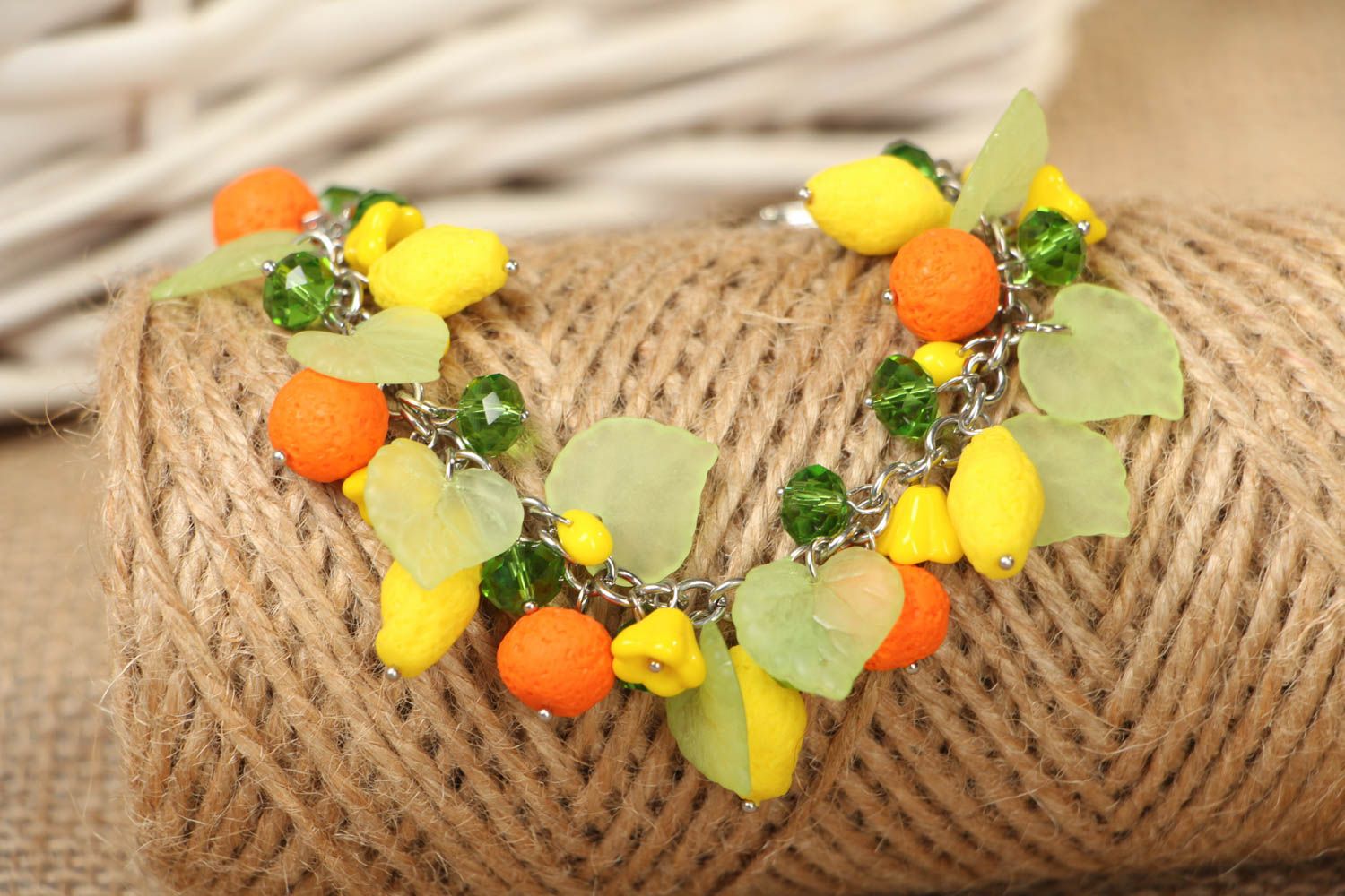 Plastic bracelet with charms photo 4