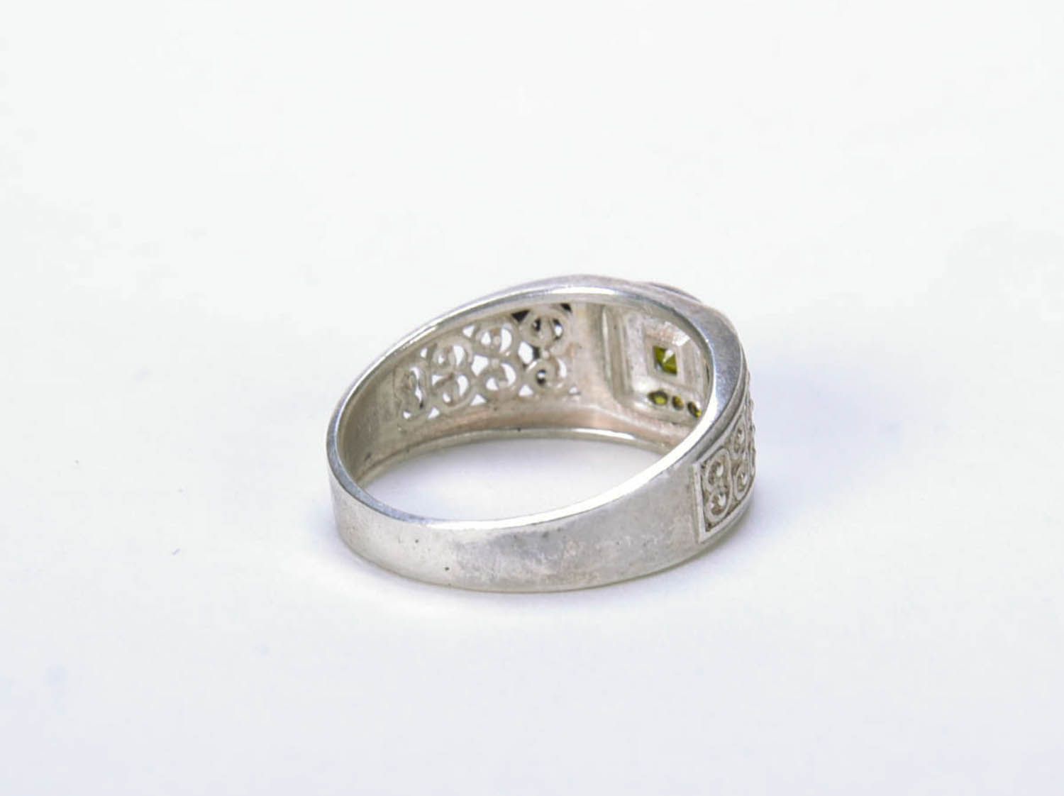 Silver ring with a natural stone photo 2
