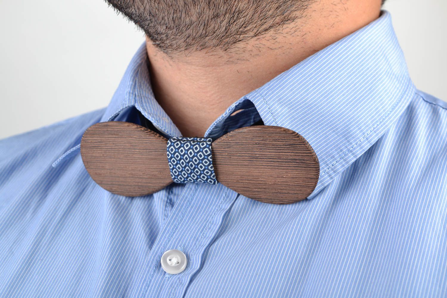 Wooden bow tie Oval photo 4