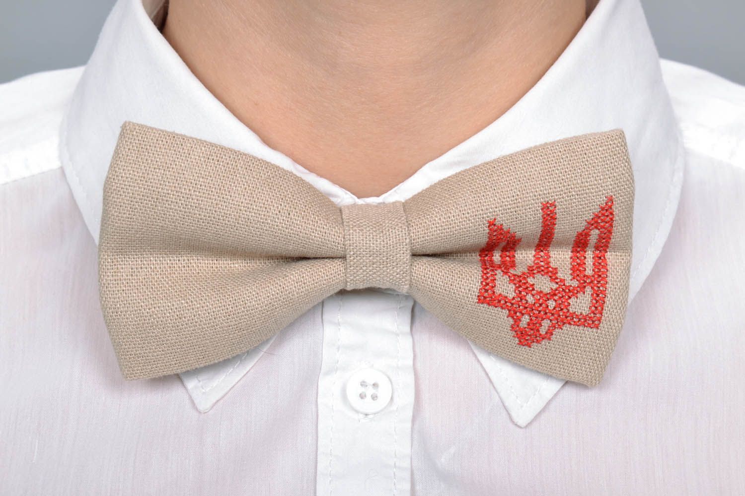 Handmade bow tie with a trident photo 5