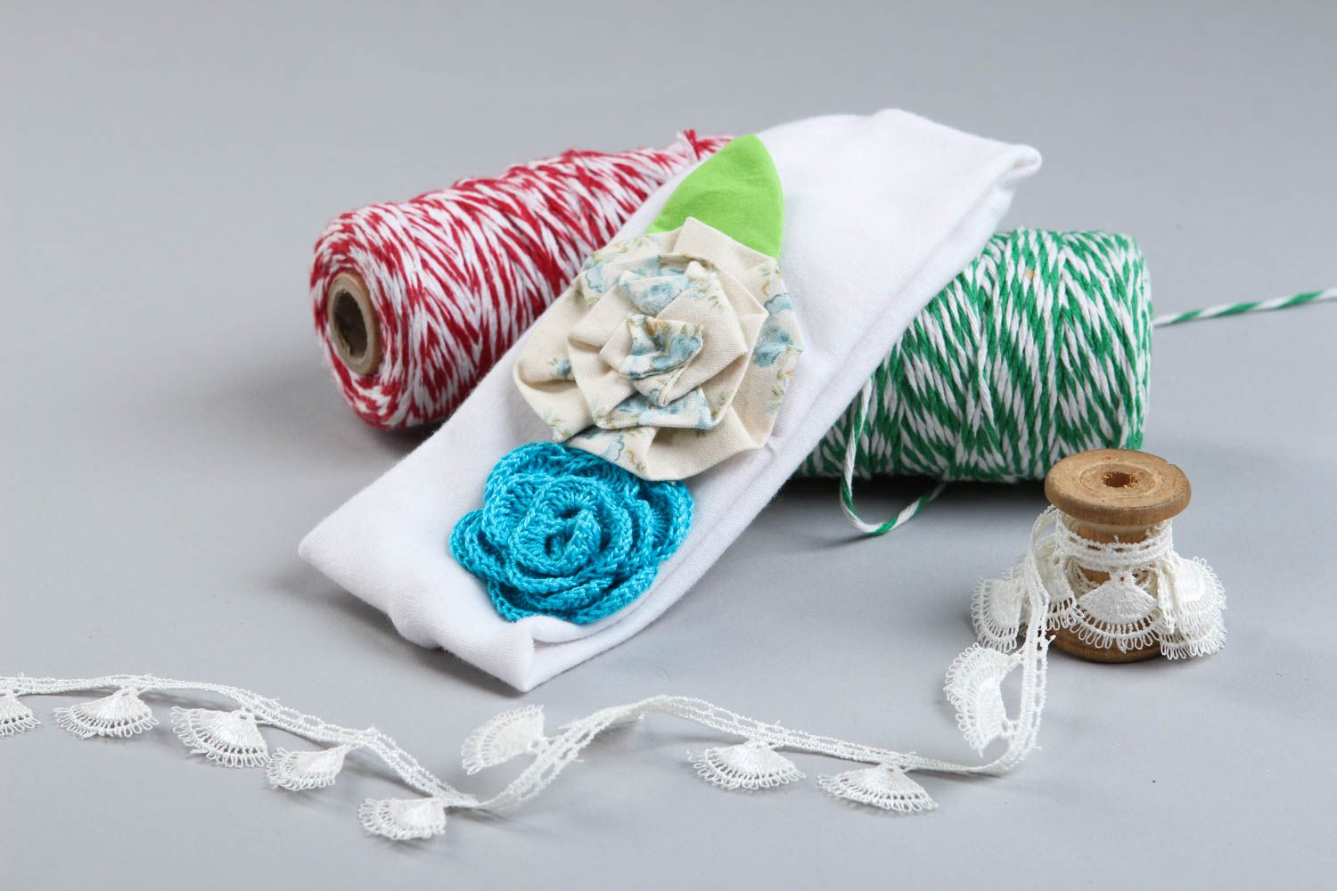 Повязка на голову ручной работы повязка для девочки детская повязка цветочная фото 1