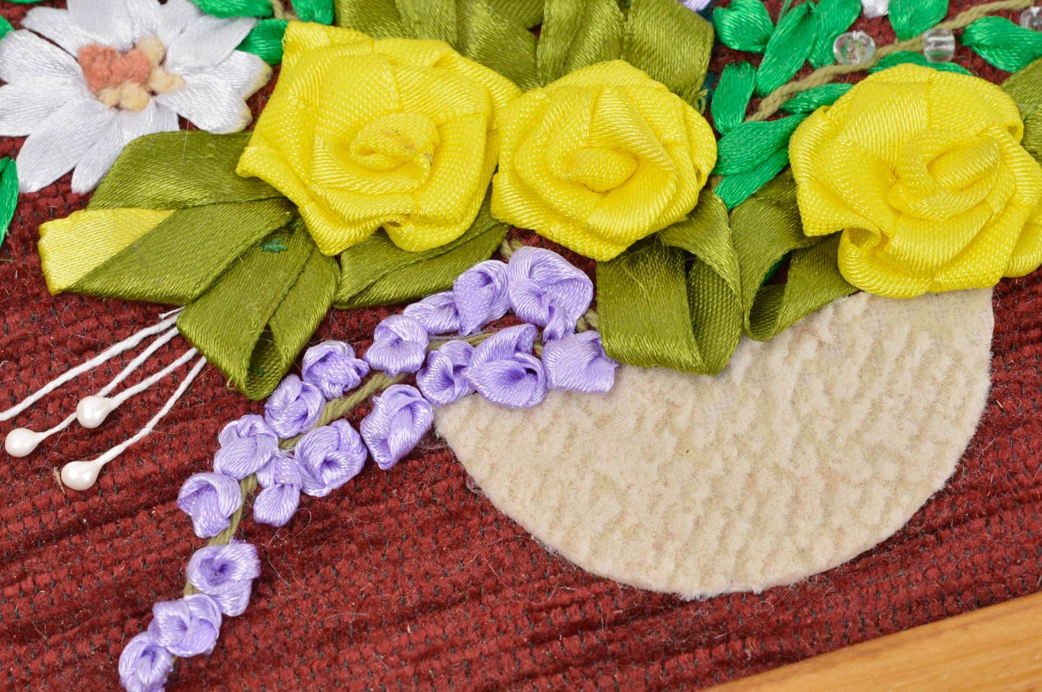 Настенное панно декор ручной работы картина из ткани подарок на новоселье фото 4