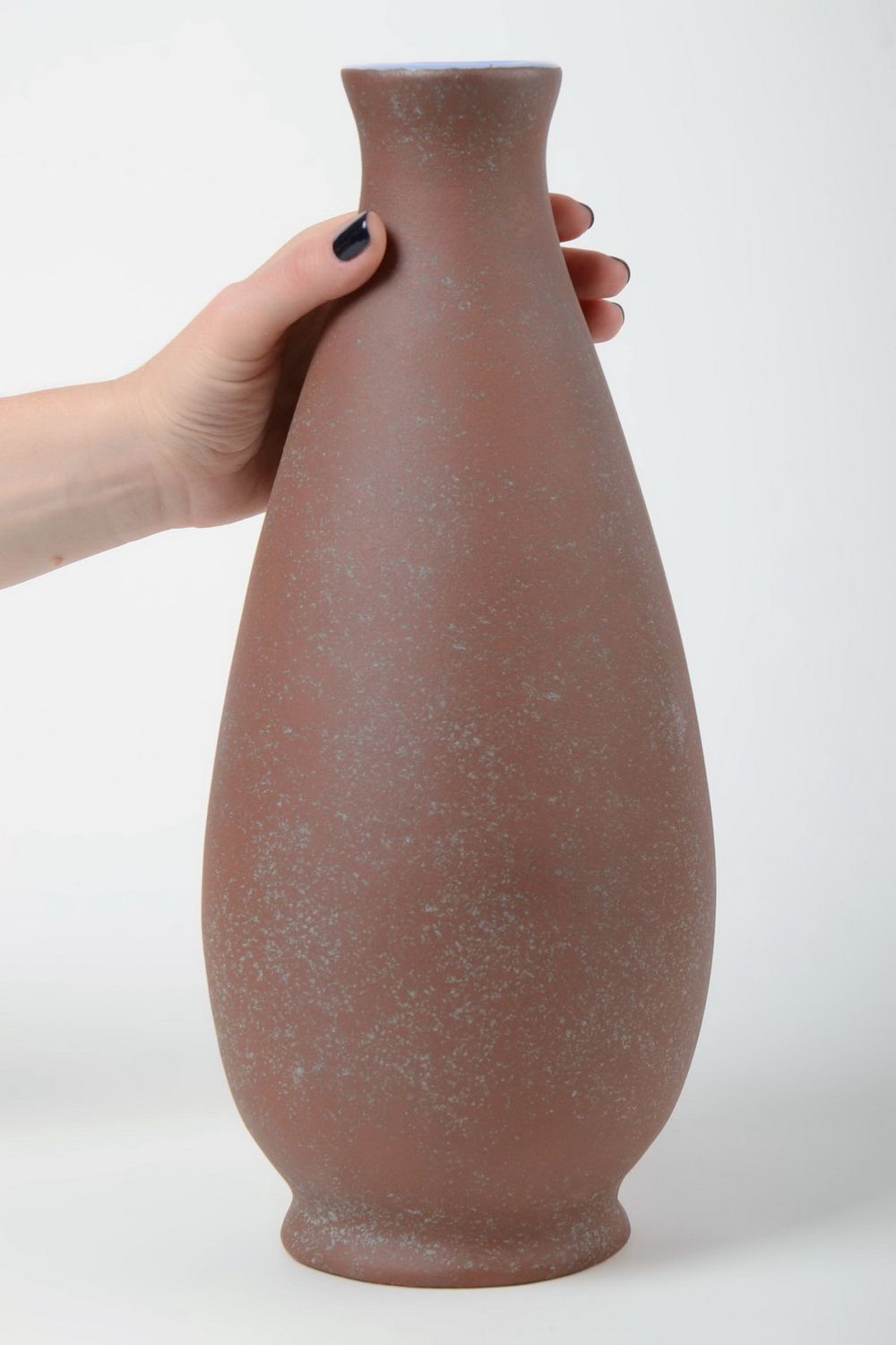 Vase haut en argile peint de pigments design original fait main 1.5 l  photo 5