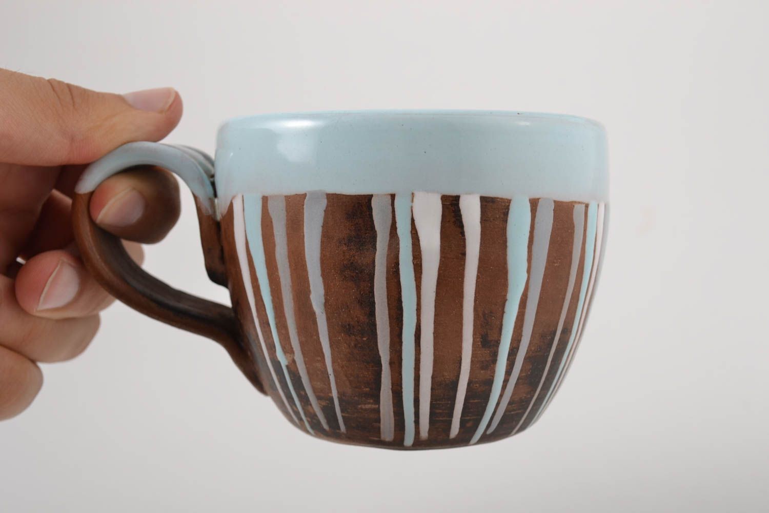 Taza de cerámica hecha a mano para té  utensilio de cocina regalo original   foto 2