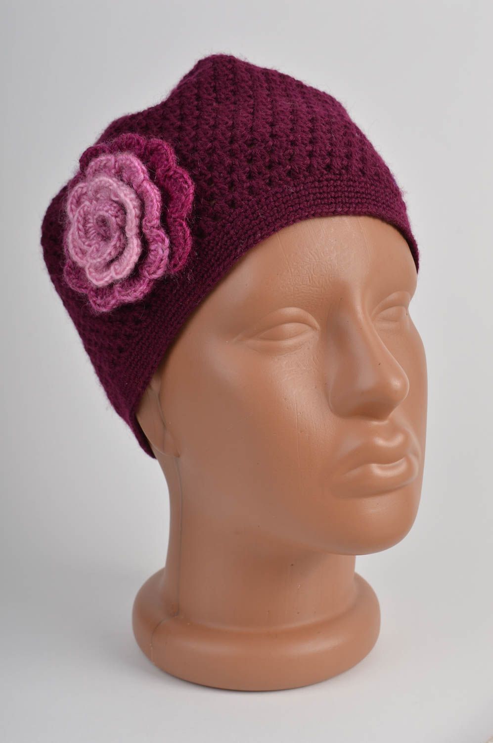 Gorro tejido de lana y acrílico prenda para la cabeza accesorio para niña foto 2