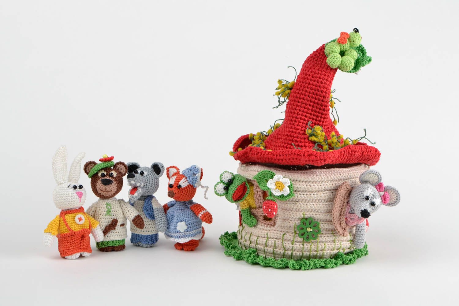 Juguetes de peluche artesanales animalitos tejidos a crochet regalos para niños foto 3