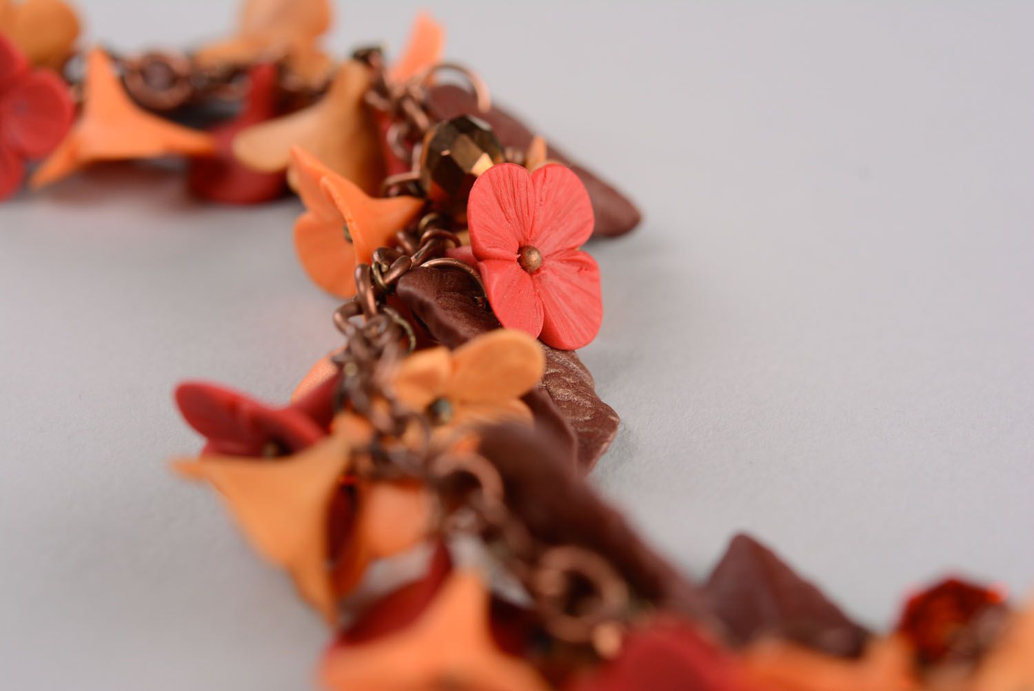Bracelet fleurs en pâte polymère Automne  photo 6