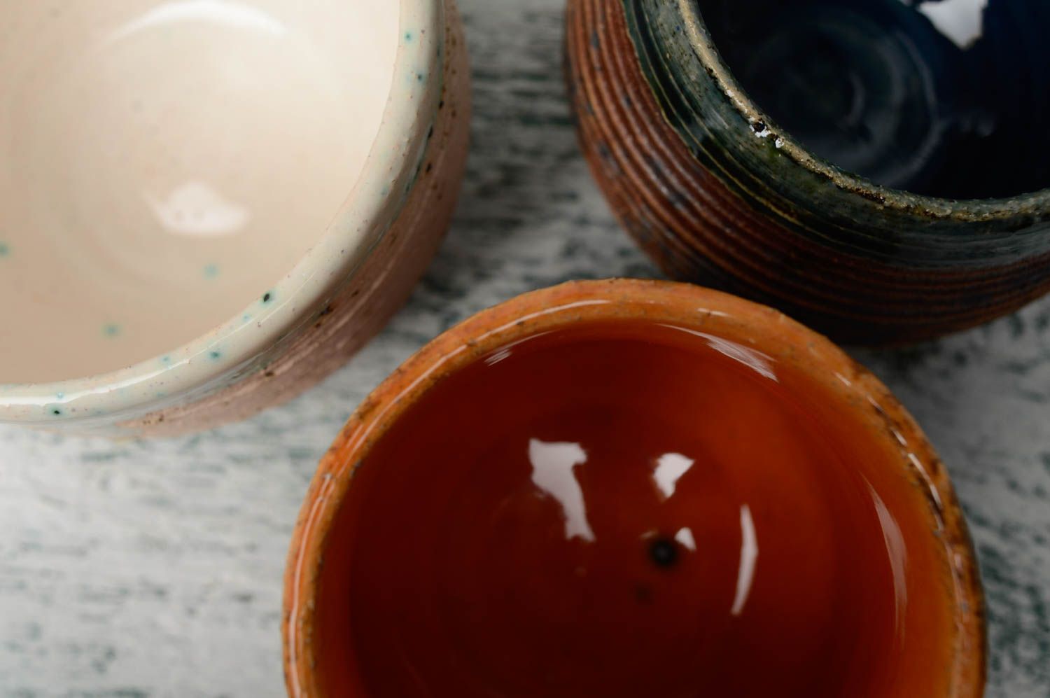 Keramik Tasse mit Engoben bemalt Honig foto 4