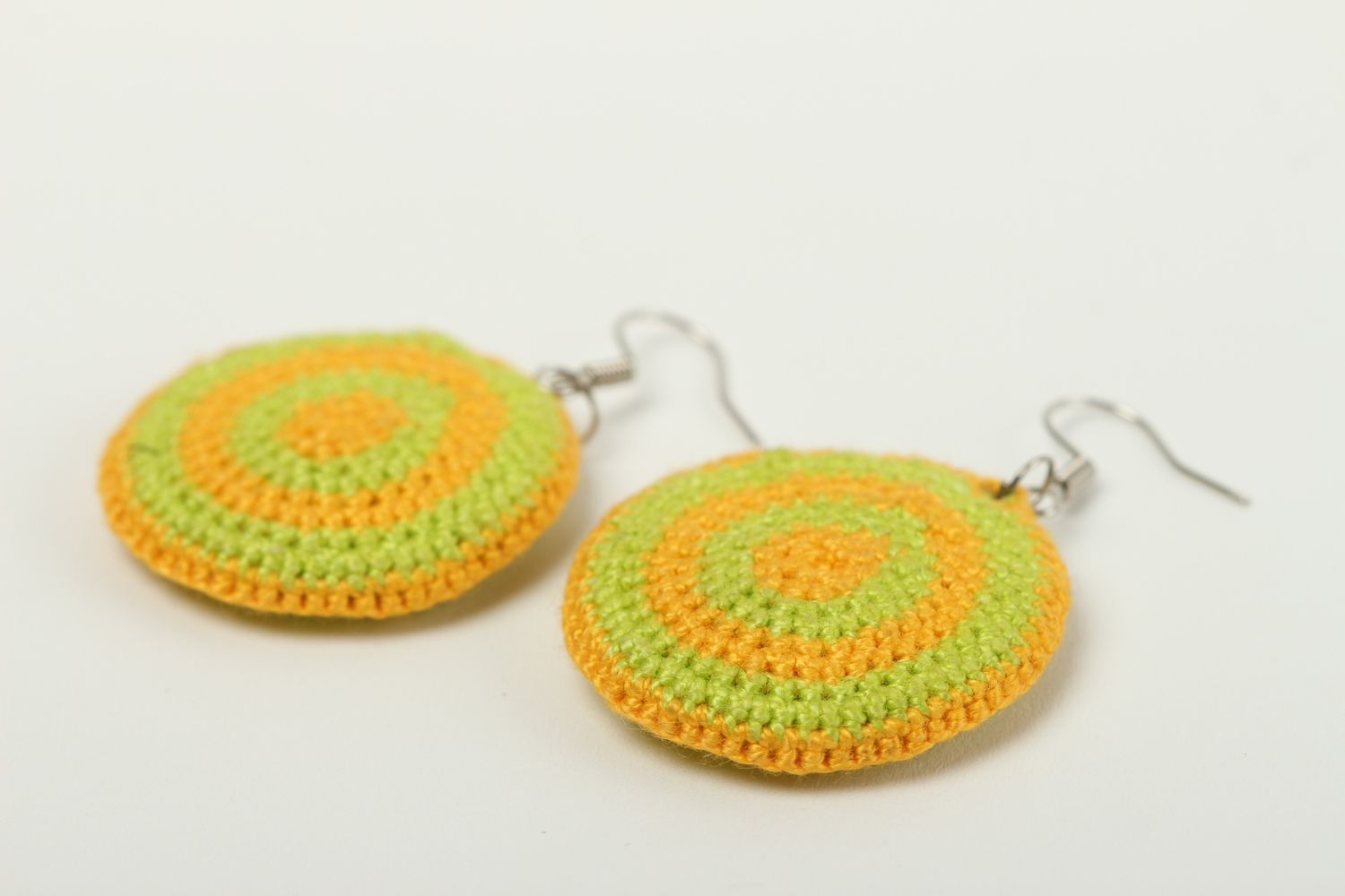 Handmade earings designer jewelry crocheted earrings unusual accessory photo 3