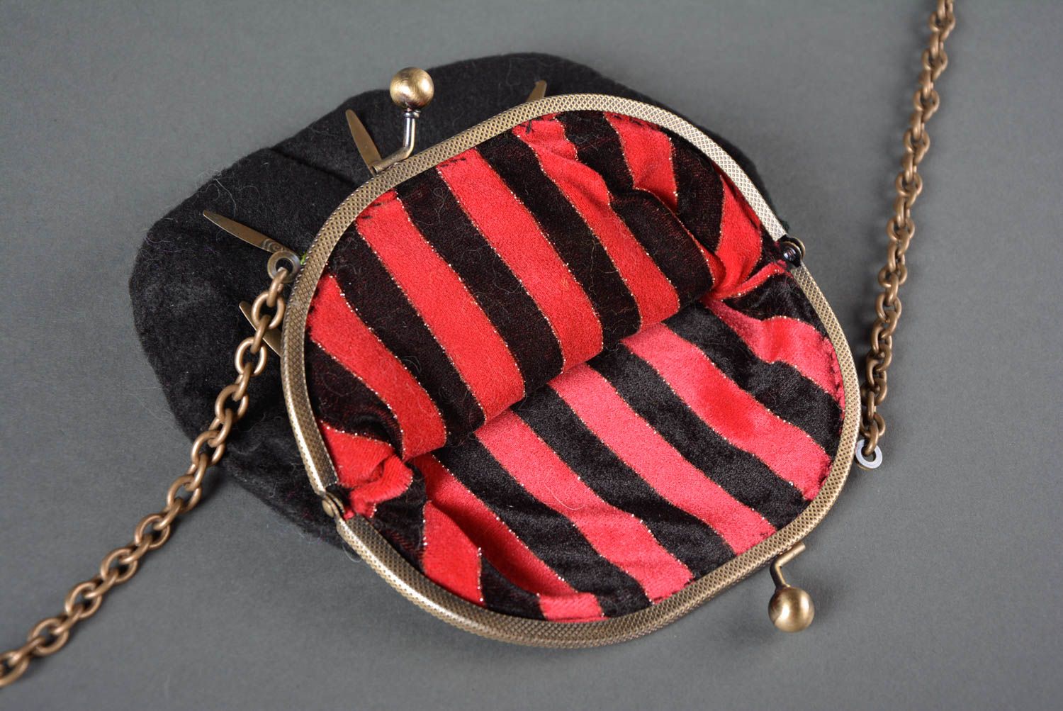 Geldbörse Damen klein handmade modische Damentaschen Geldbeutel Damen in Schwarz foto 3