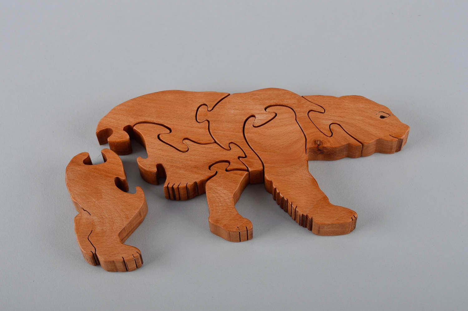 Rompecabeza de madera artesanal pasatiempo original oso juguete infantil foto 5