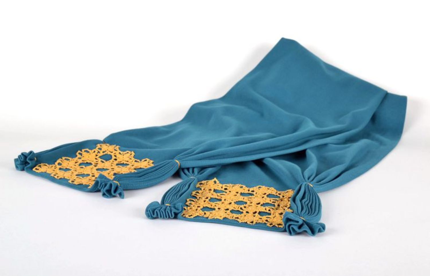 Scialle per donna di cotone fatto a mano lavorato in telaio sciarpa etnica
 foto 3