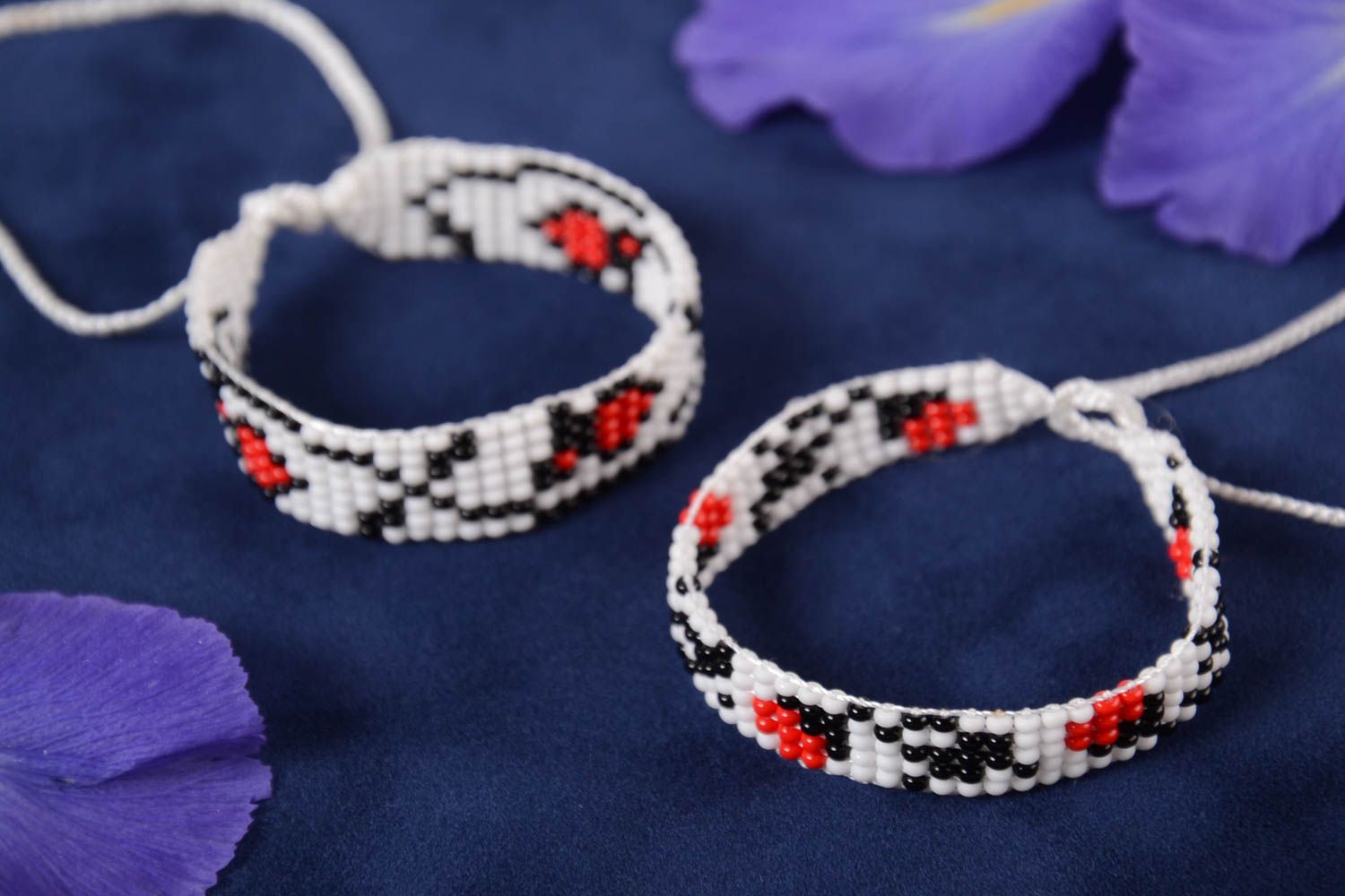 Ensemble bracelets en perles de rocaille faits main 2 pièces style ethnique photo 1