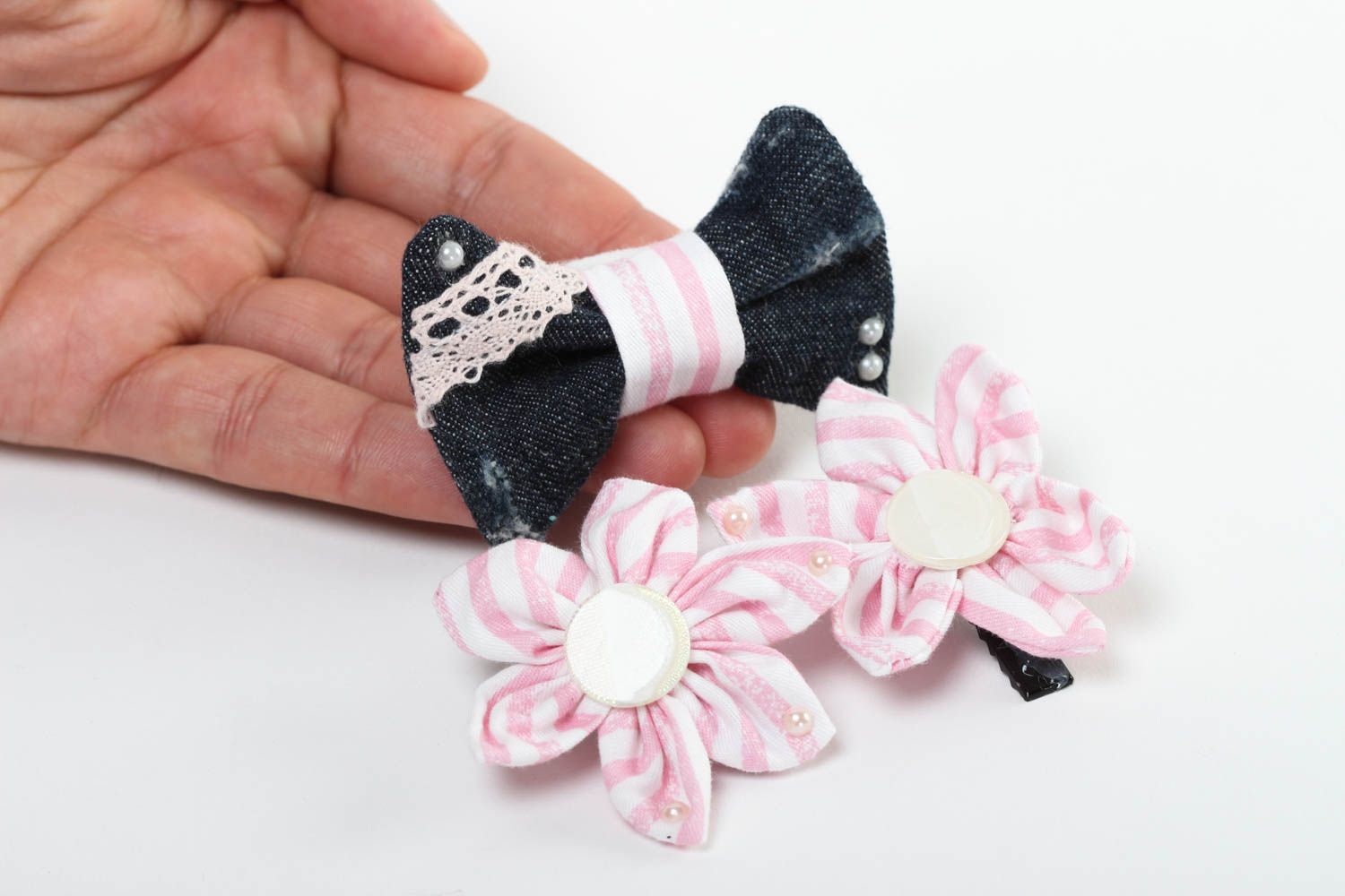 Beautiful handmade hair clips hair scrunchie hair bow cool gifts for kids photo 5