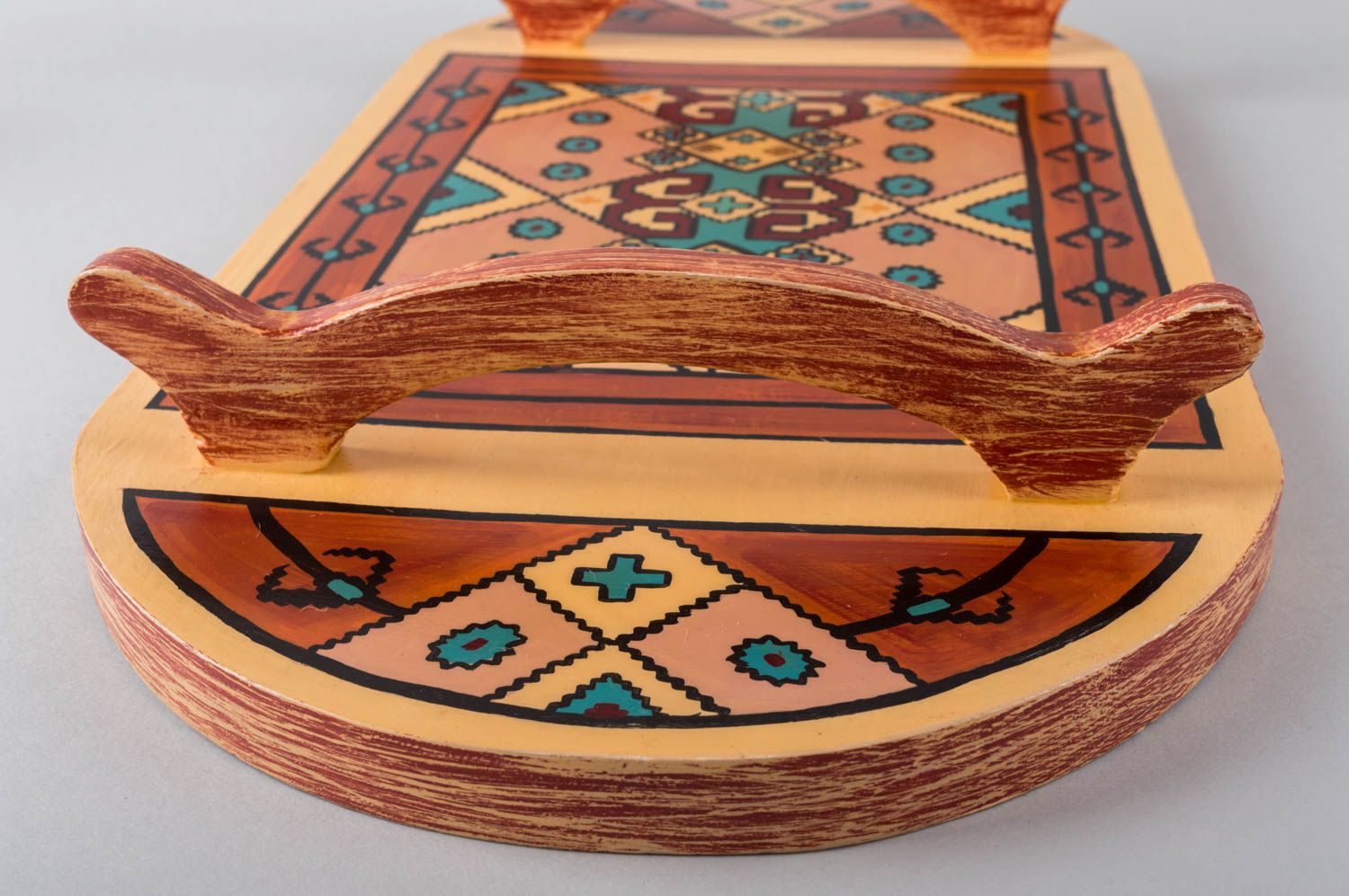 Handmade tray in ethnic style decorative painted tray stylish kitchenware photo 5