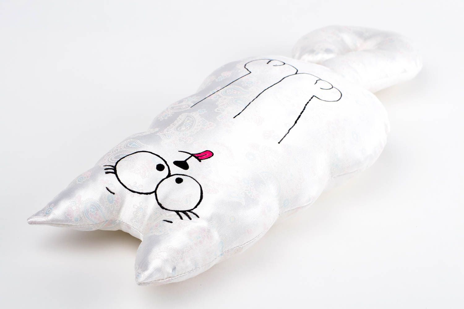 Игрушка-подушка ручной работы декоративная подушка детская игрушка котик фото 4