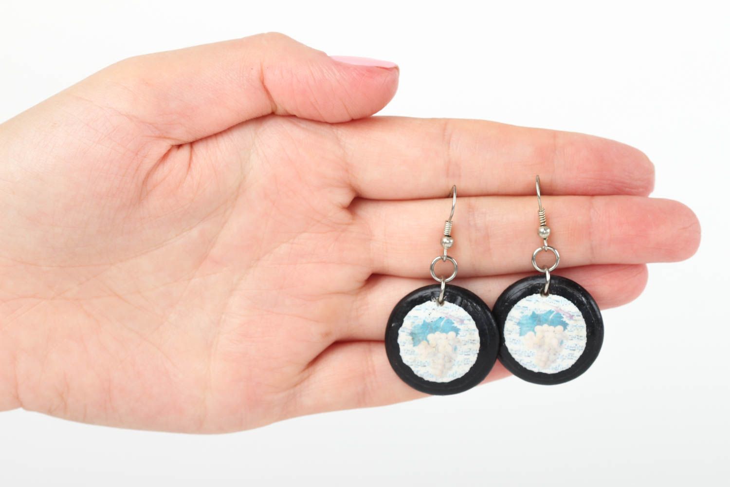 Runde handgemachte Ohrringe schöner Mode Schmuck originelles Geschenk für Frauen foto 5