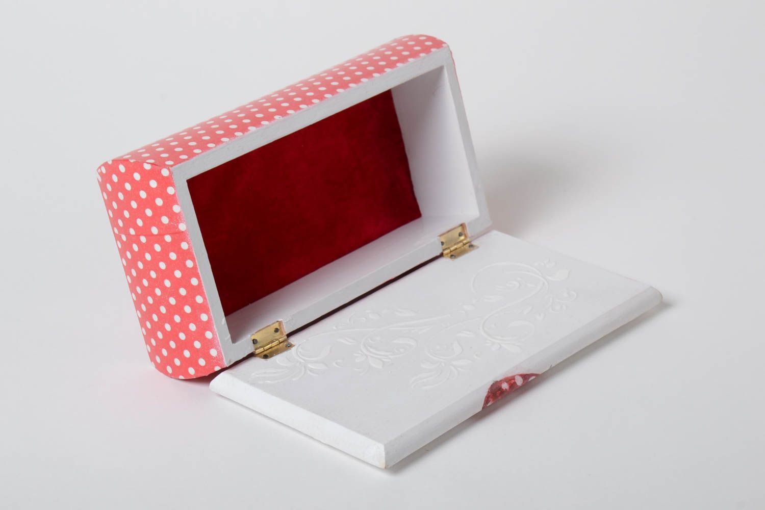 Caja hecha a mano de madera de decoupage joyero original regalo para mujer foto 3