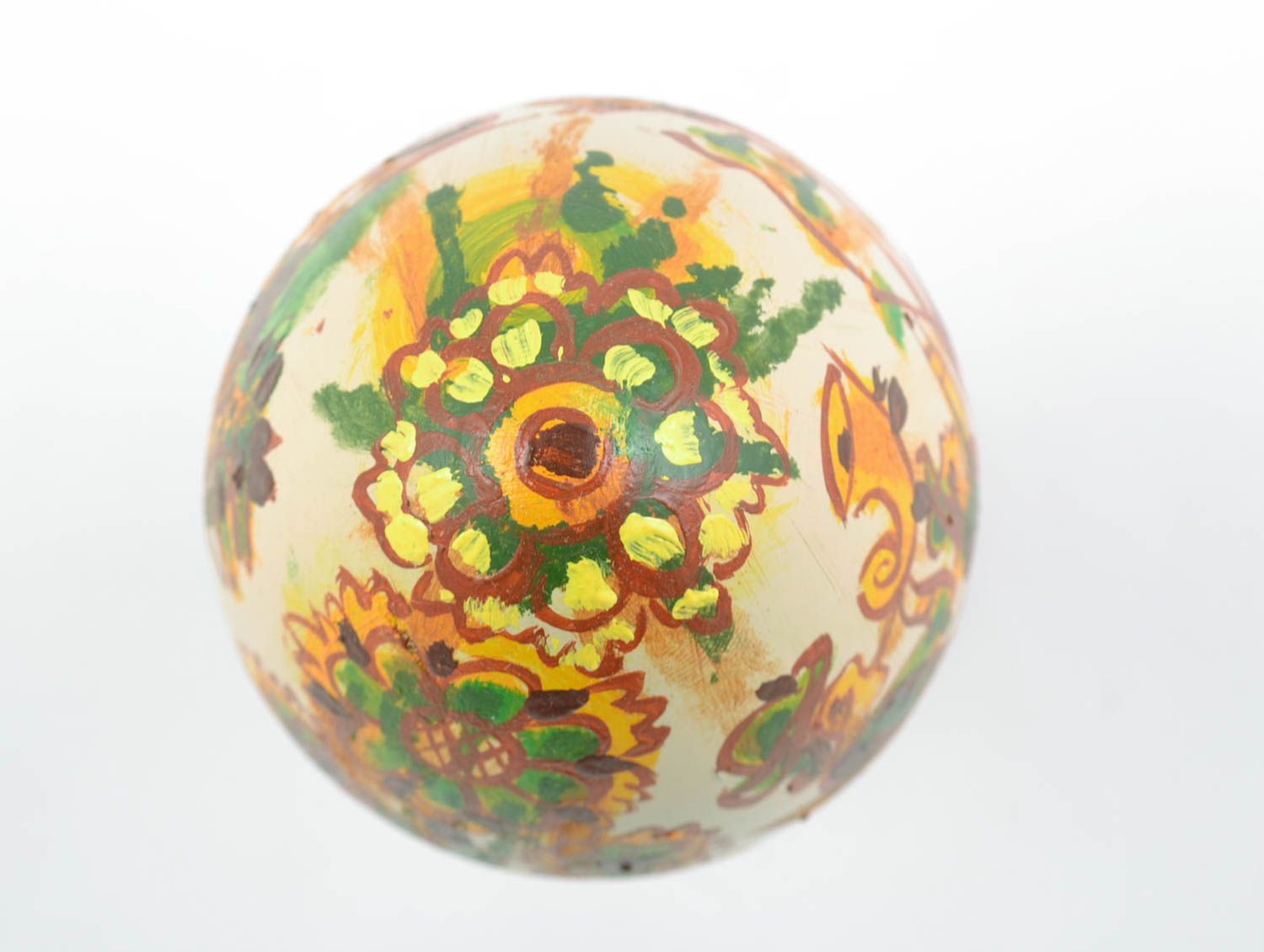 Деревянное яйцо с росписью масляными красками писанка ручной работы декоративная фото 5