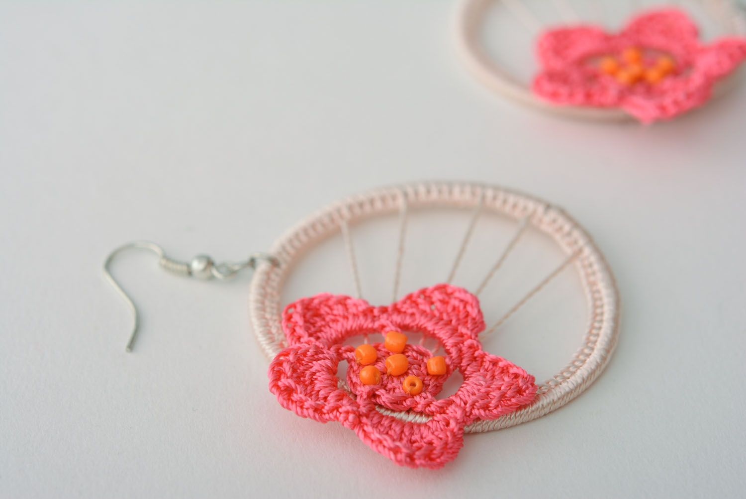 Crochet earrings With Flower photo 4