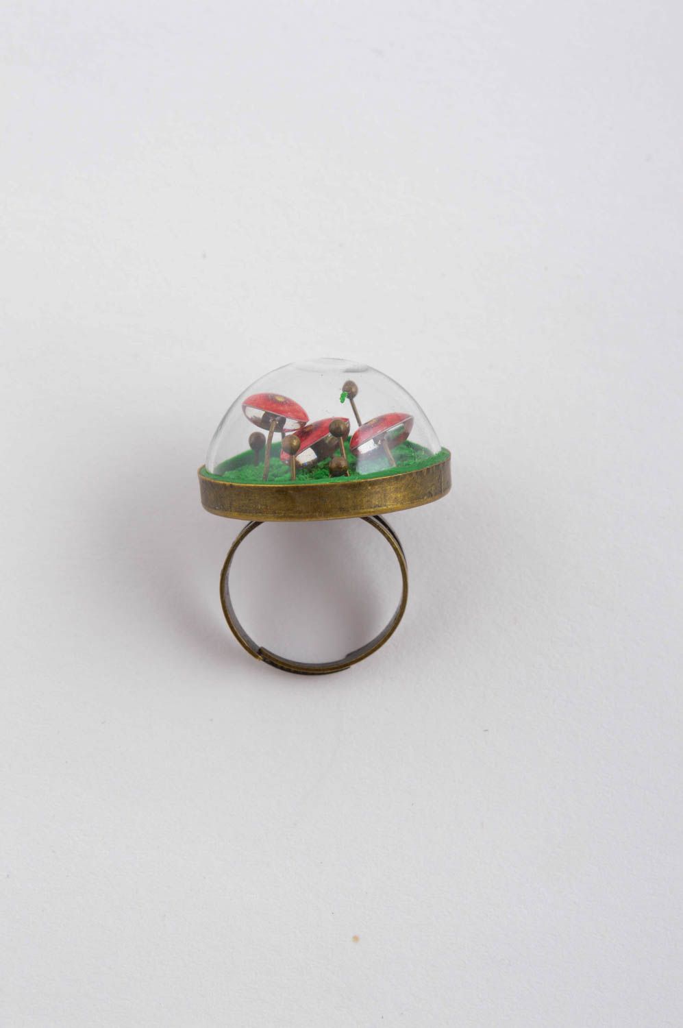 Зеленое красивое кольцо ручной работы необычное кольцо элитная бижутерия фото 5